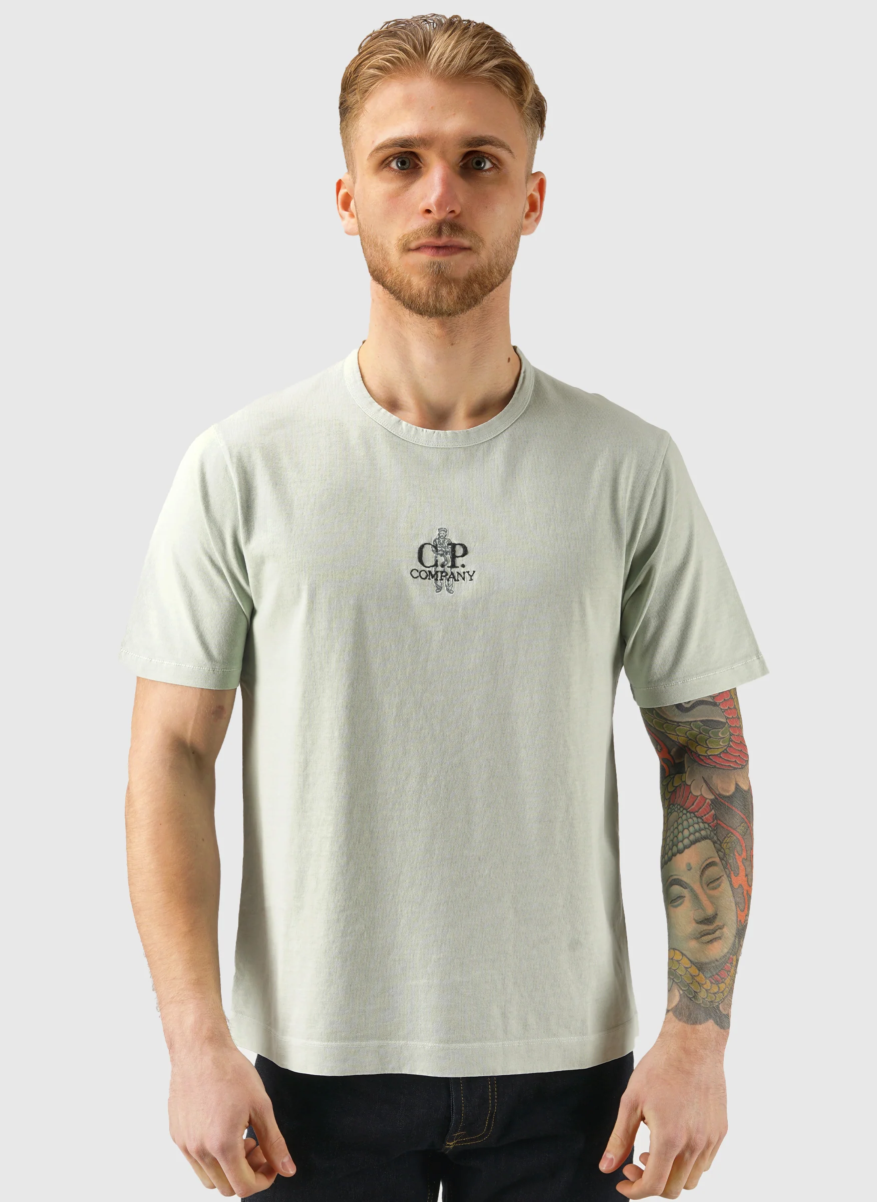 1020 Logo Jersey T-Shirt - Misty Blue - Image 2