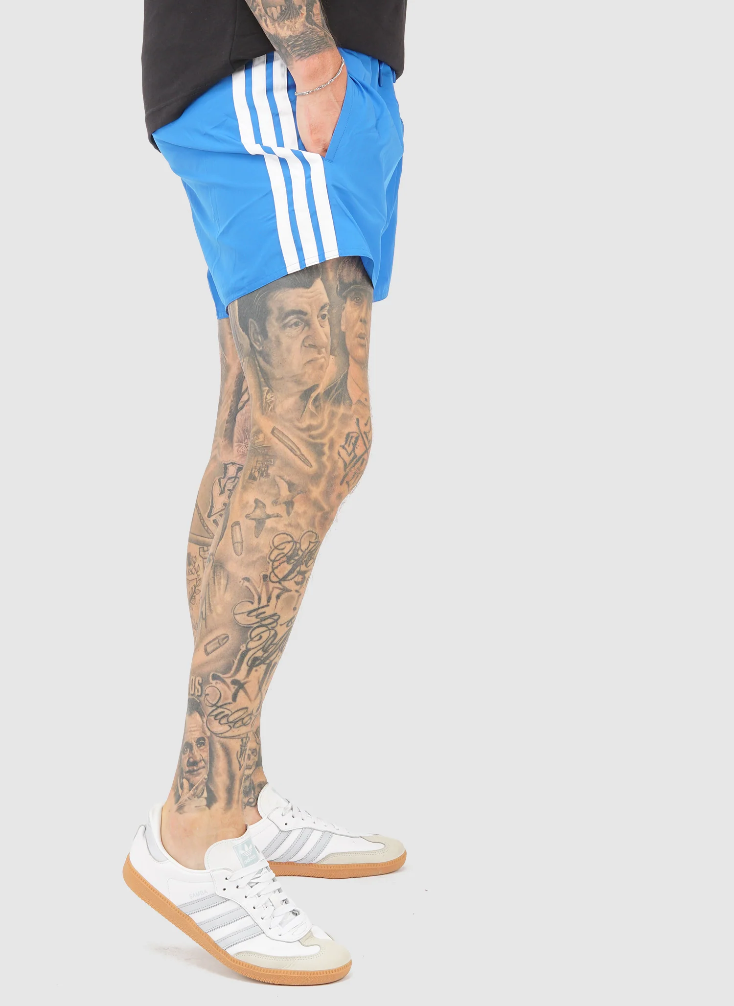 3-Streifen 3-Inch Badeshorts - Blue Royal/White - Image 3