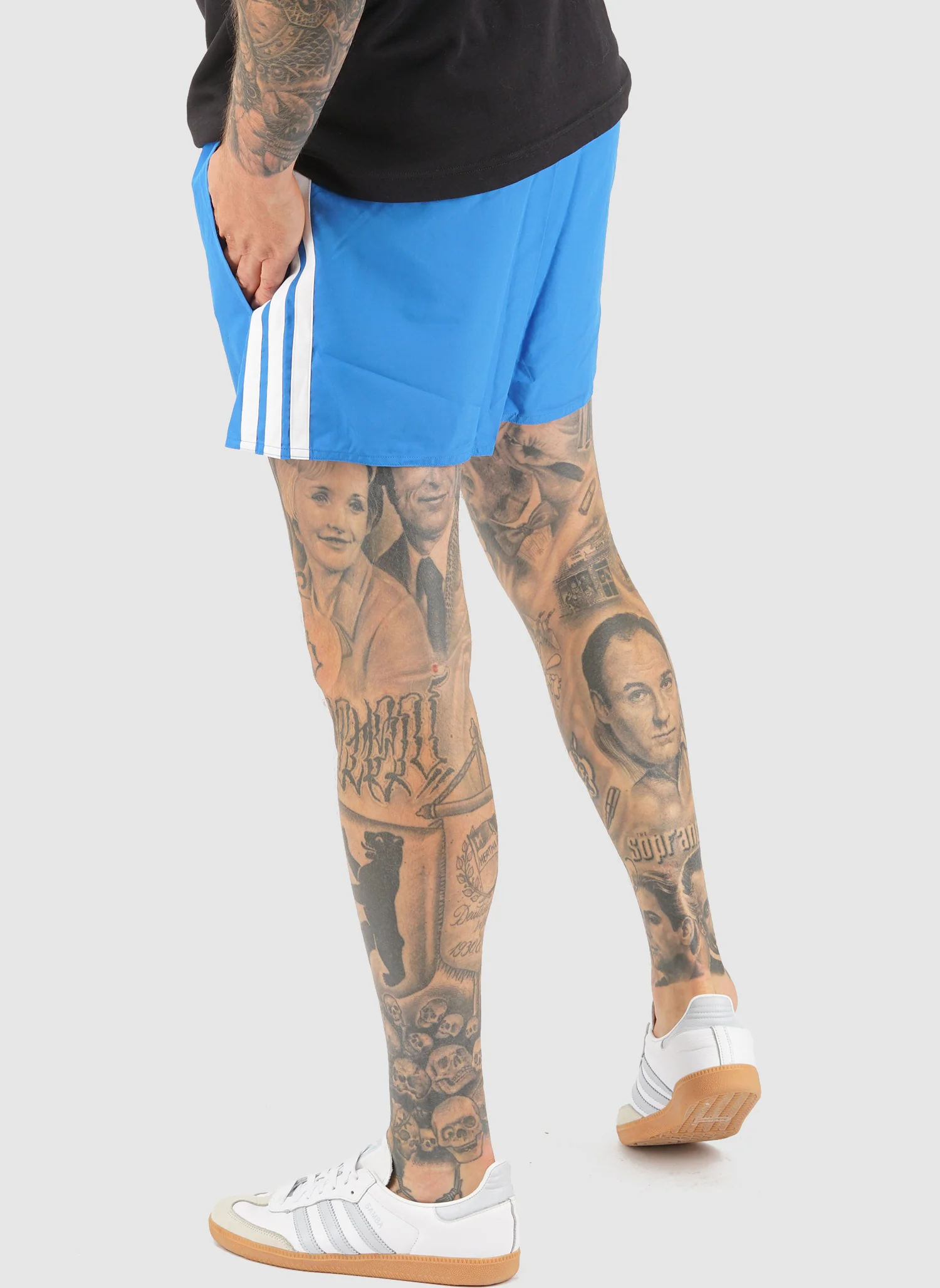 3-Streifen 3-Inch Badeshorts - Blue Royal/White - Image 4