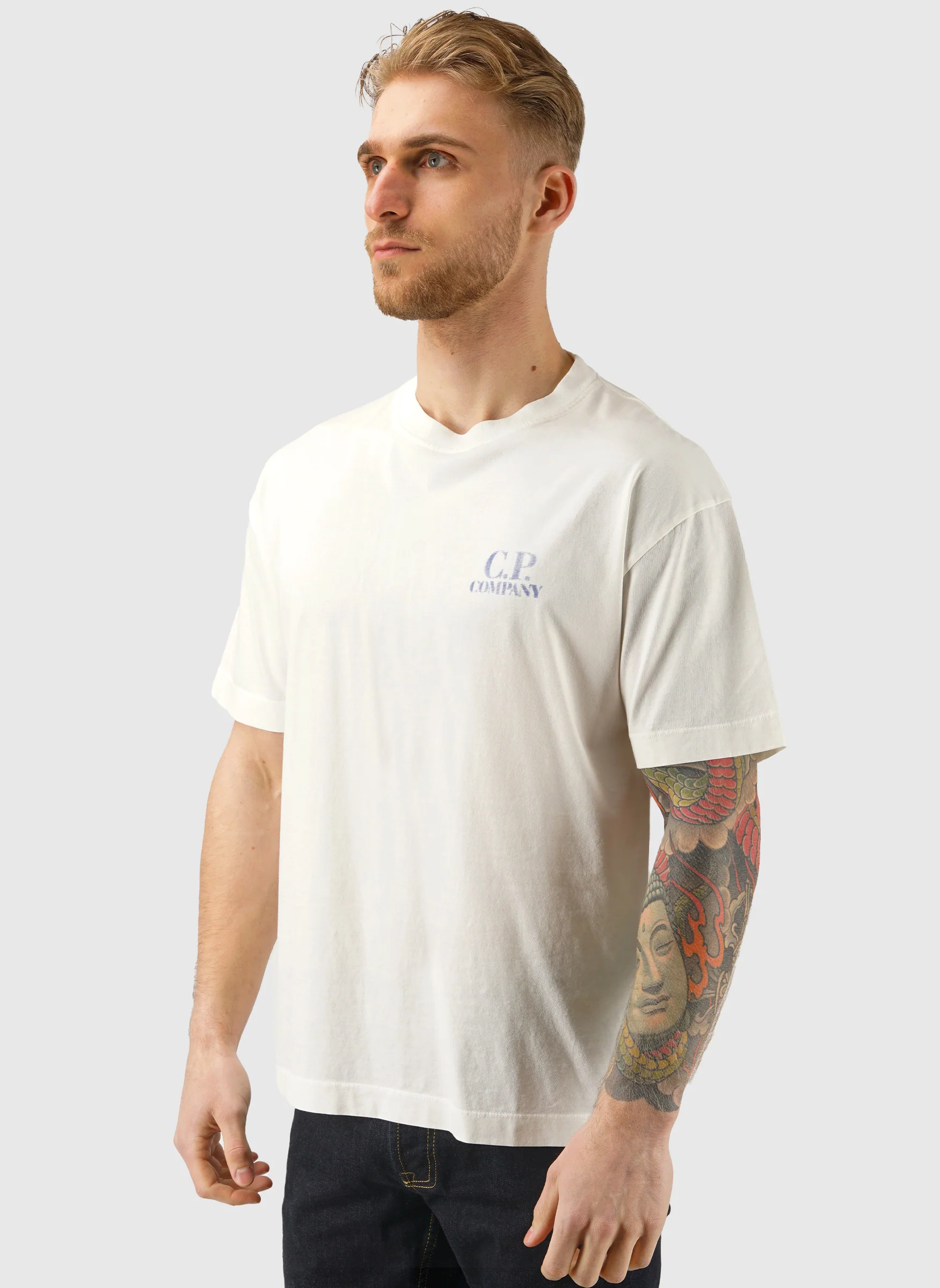 30/1 Logo Comfort T-Shirt - Gauze White - Image 3