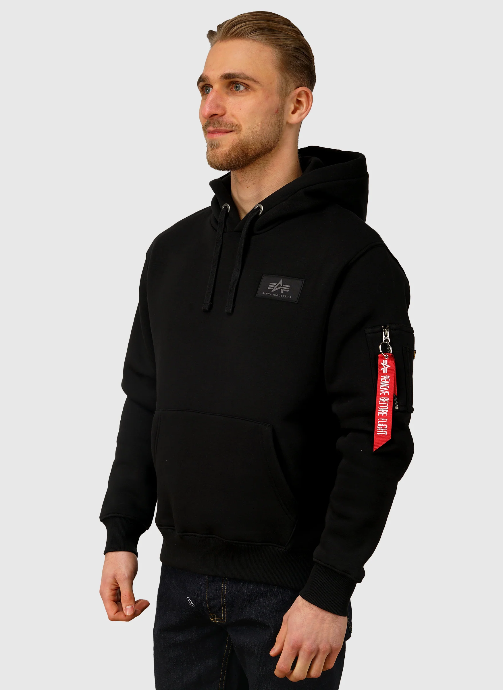 Alpha Backprint Hoodie - Black - Image 2