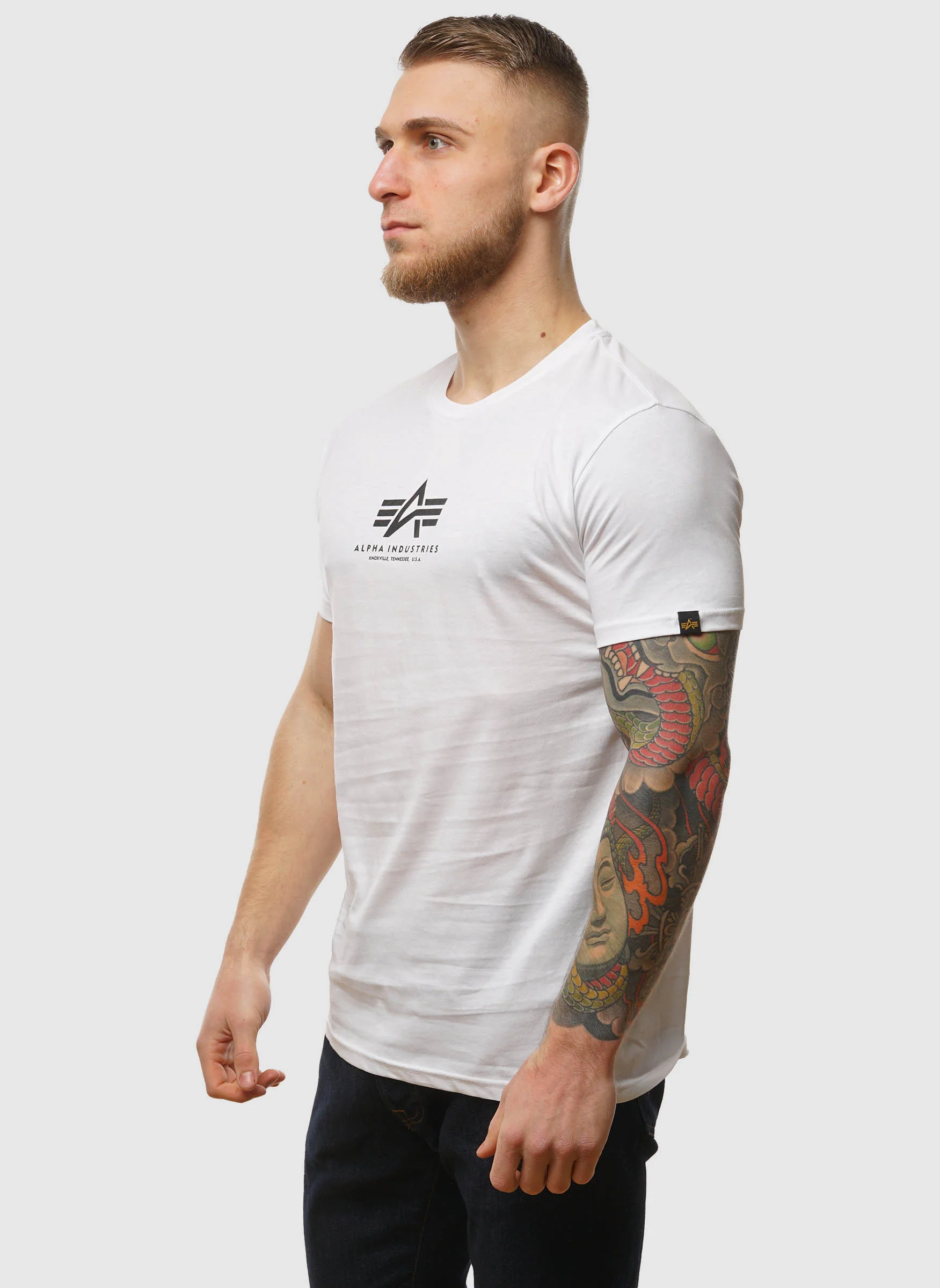 Basic Medium Logo T-Shirt - White - Image 3