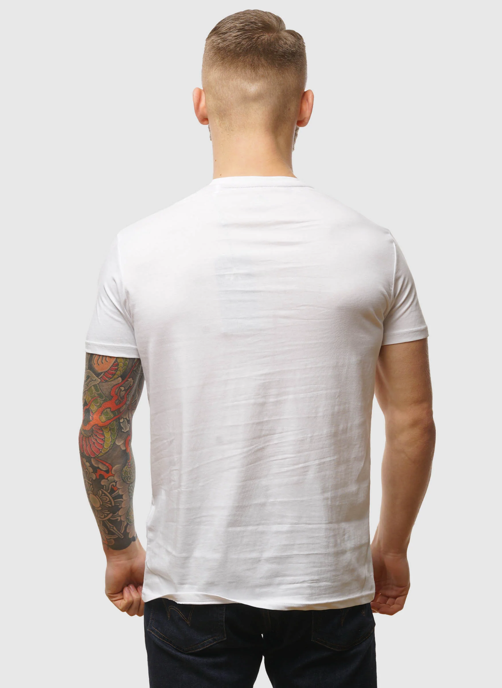 Basic Medium Logo T-Shirt - White - Image 4