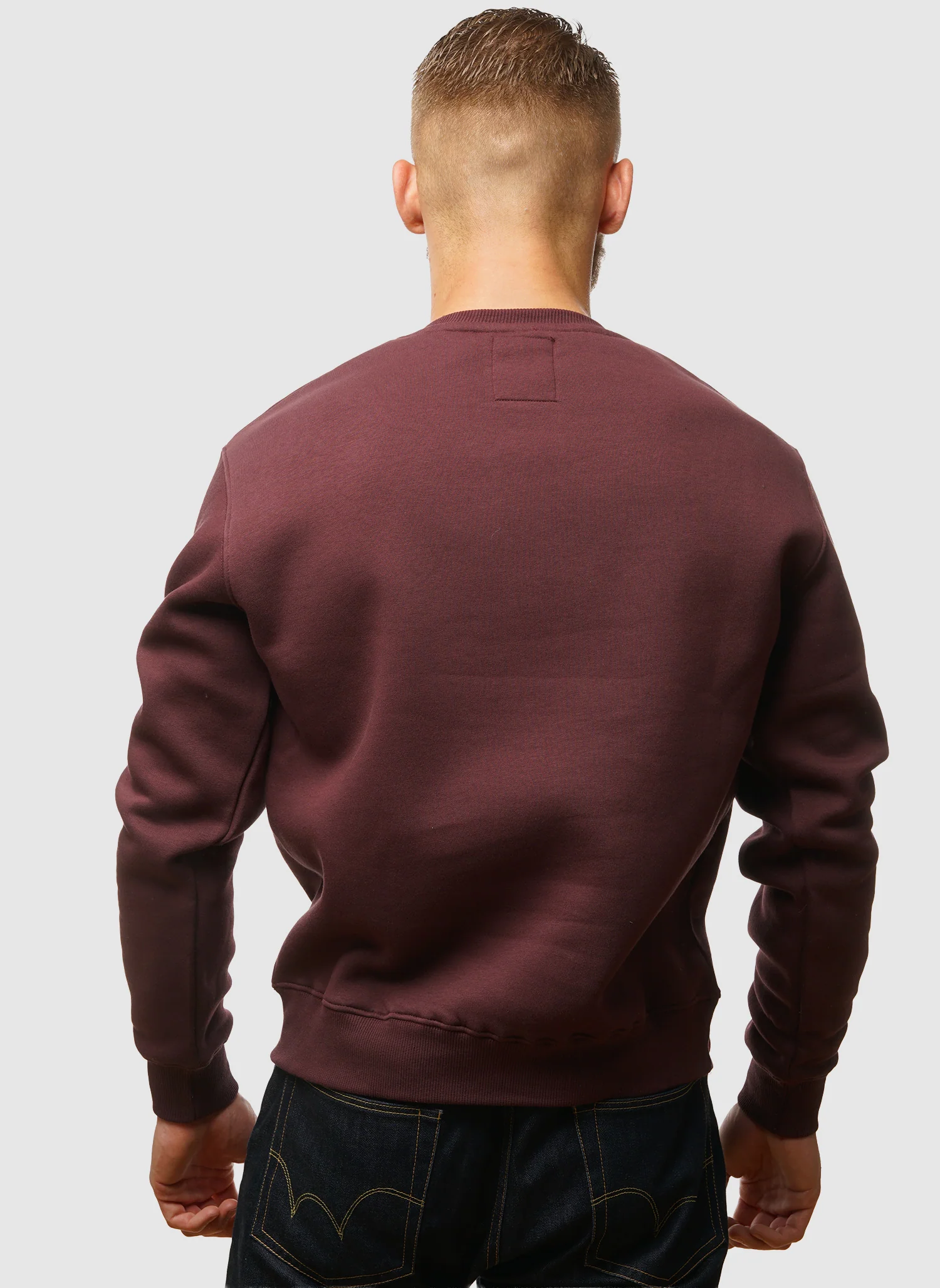 Basic Small Logo Sweatshirt - Deep Maroon - Image 4