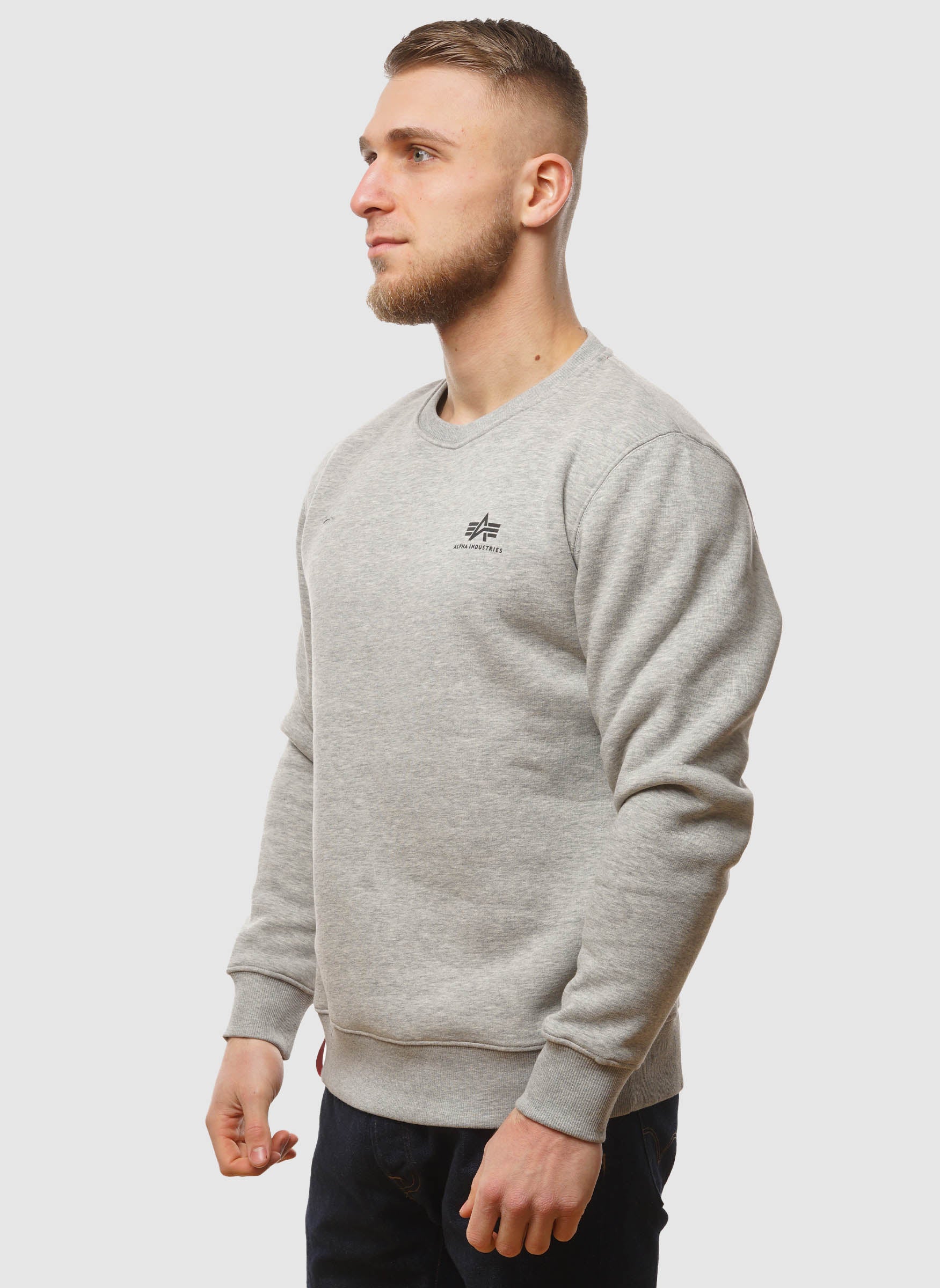 Basic Small Logo Sweatshirt - Grey Heather - Image 3