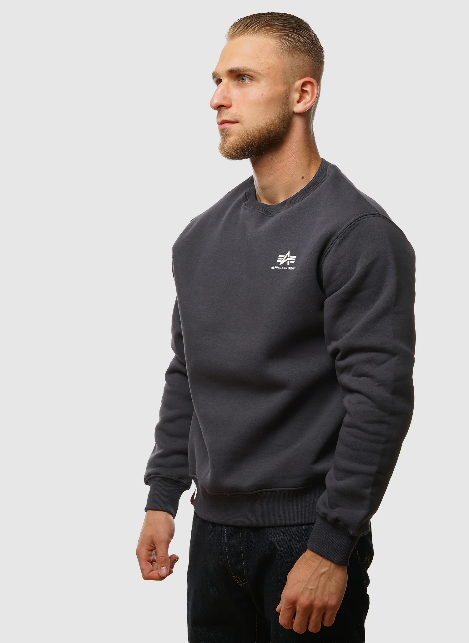 Basic Small Logo Sweatshirt - Navy - Image 3