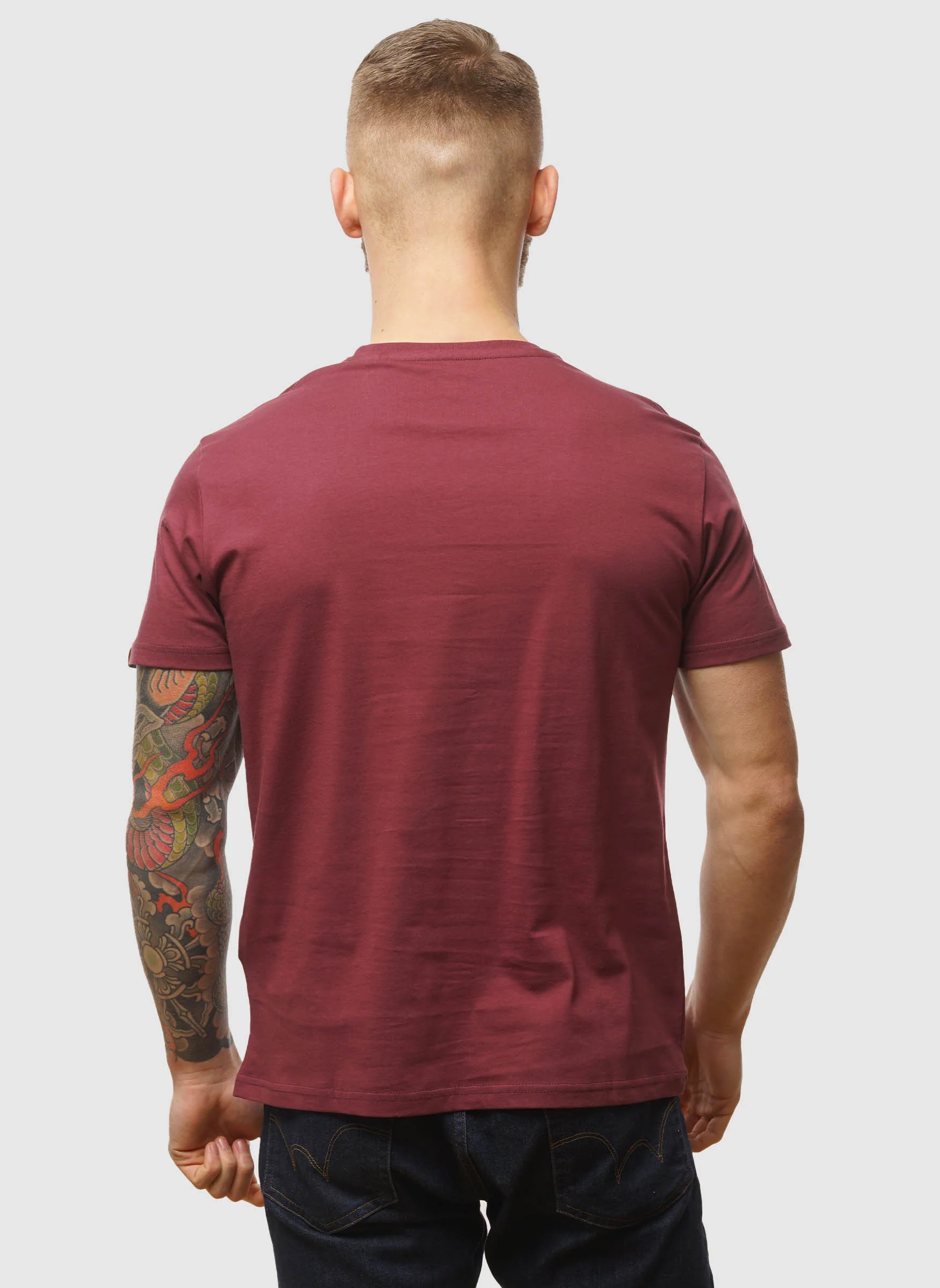 Basic T-Shirt - Burgundy - Image 3