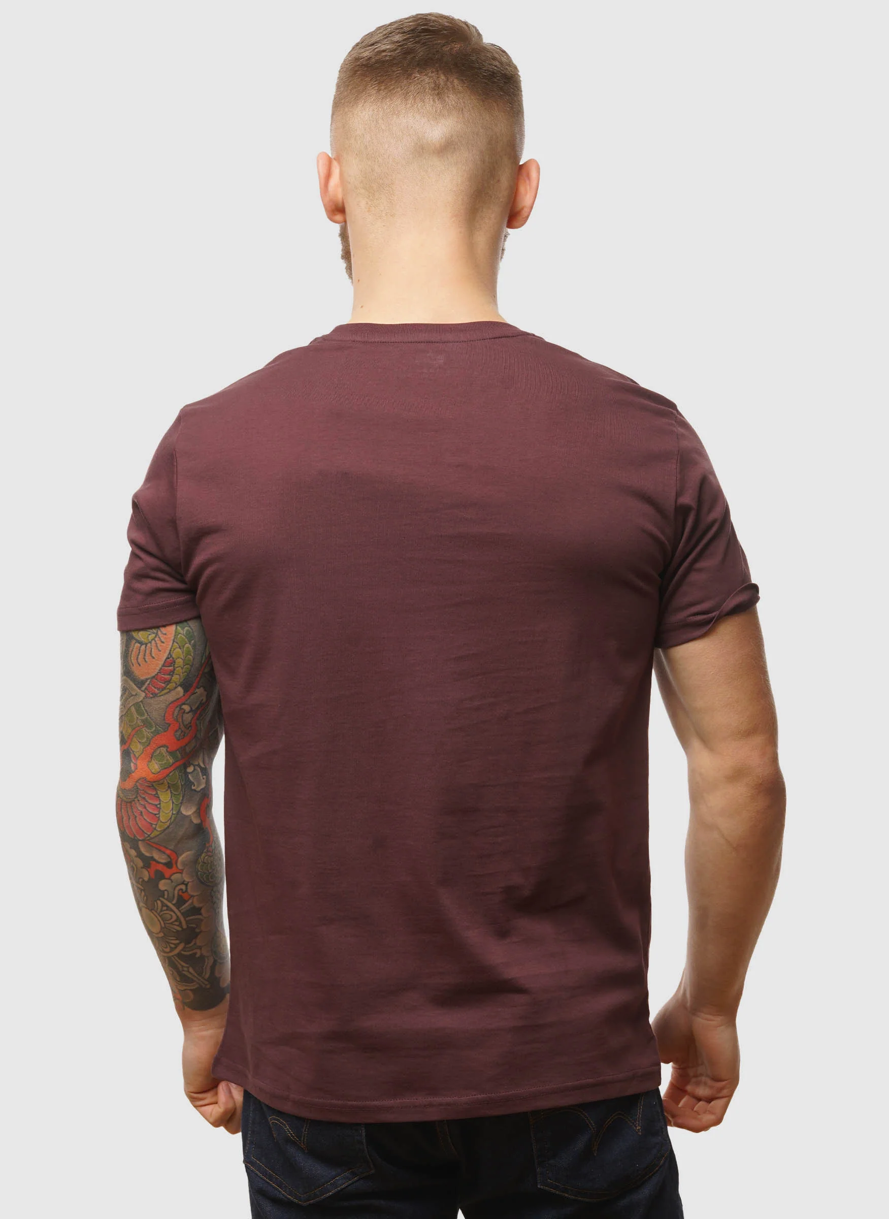 Basic T-Shirt - Deep Maroon - Image 3
