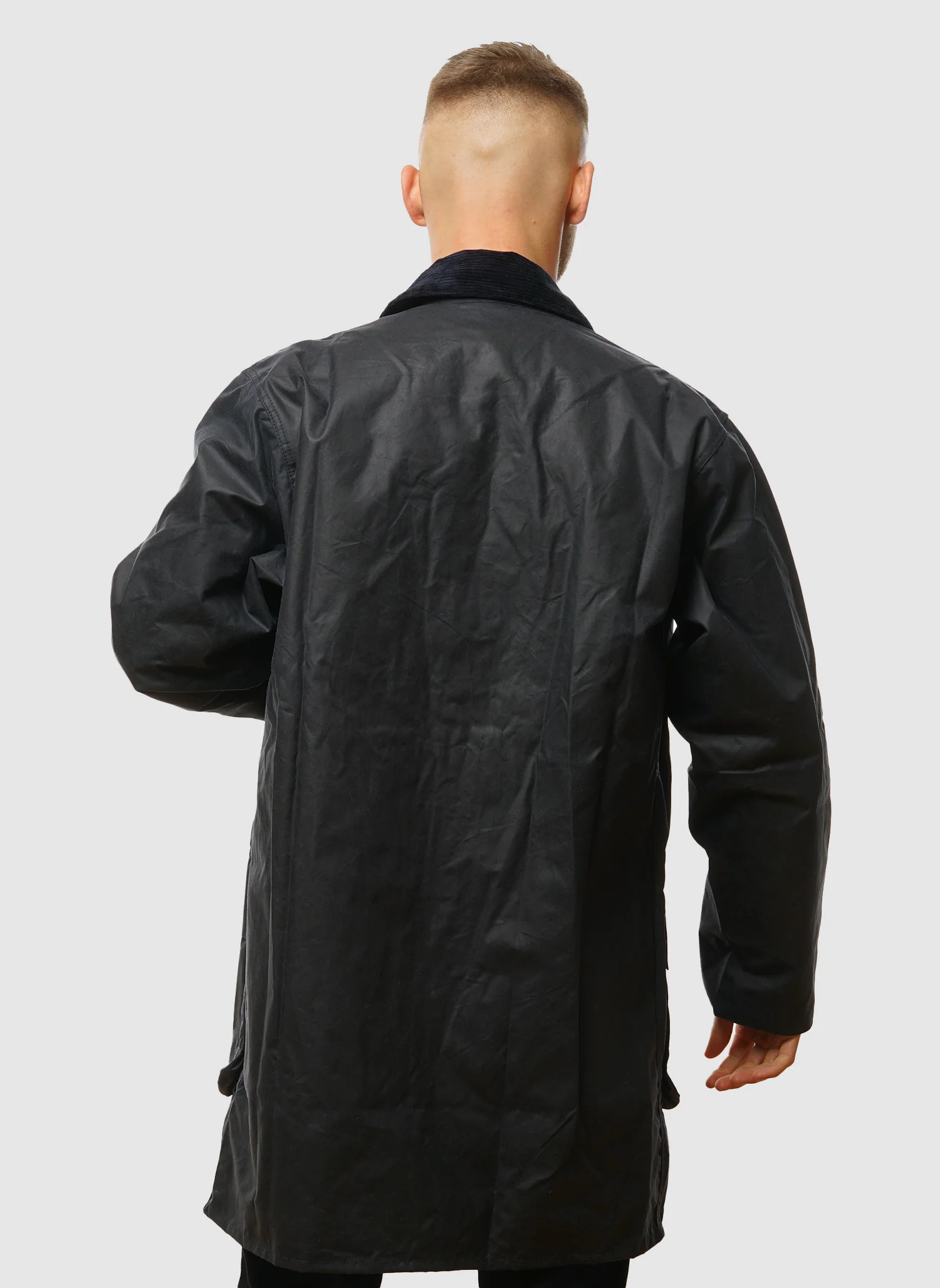 Border Waxed Jacket - Navy - Image 3