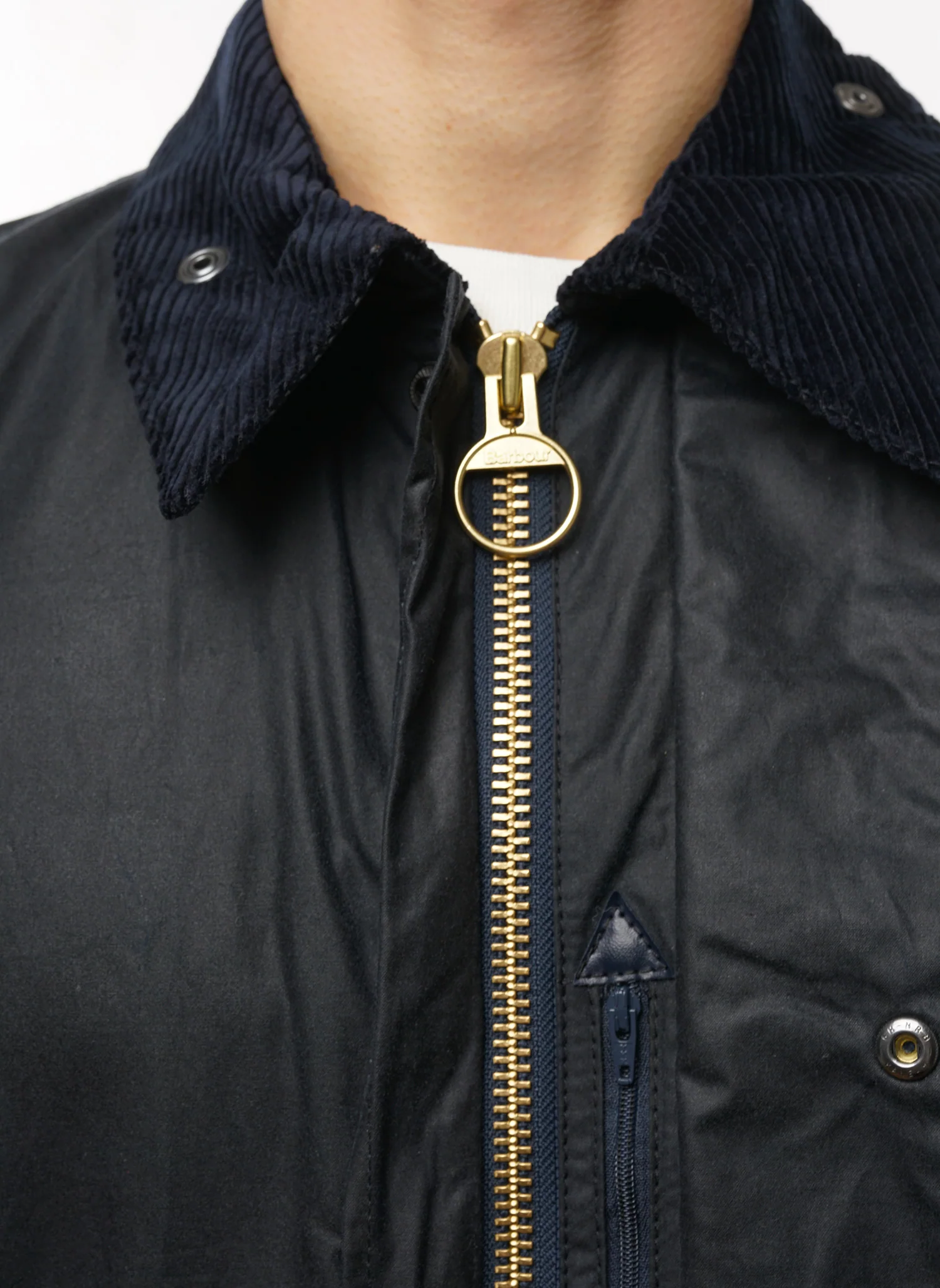 Border Waxed Jacket - Navy - Image 5