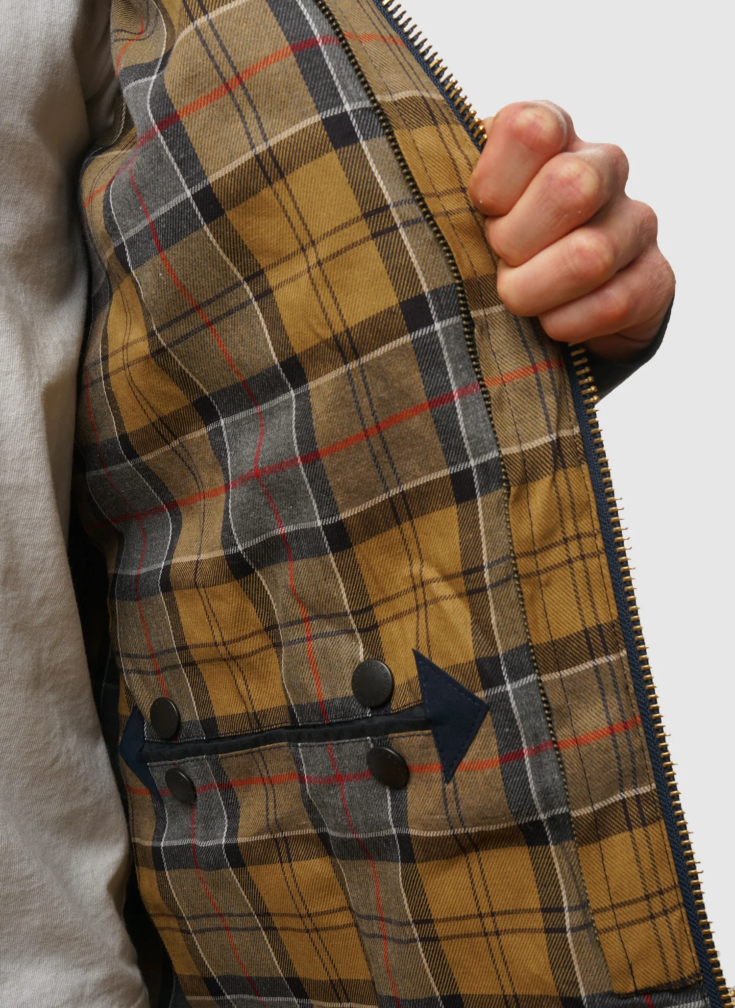 Border Waxed Jacket - Navy - Image 7