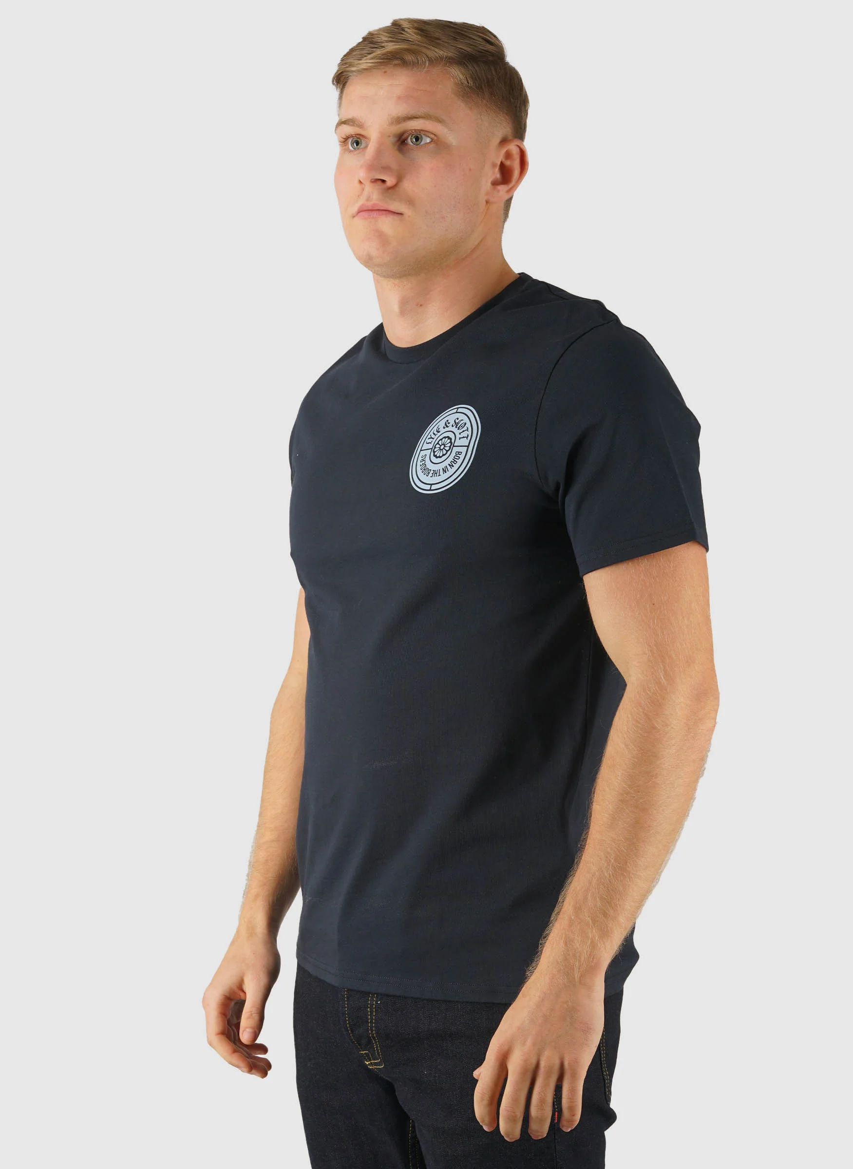 Borders Label Graphic T-Shirt - Dark Navy - Image 3