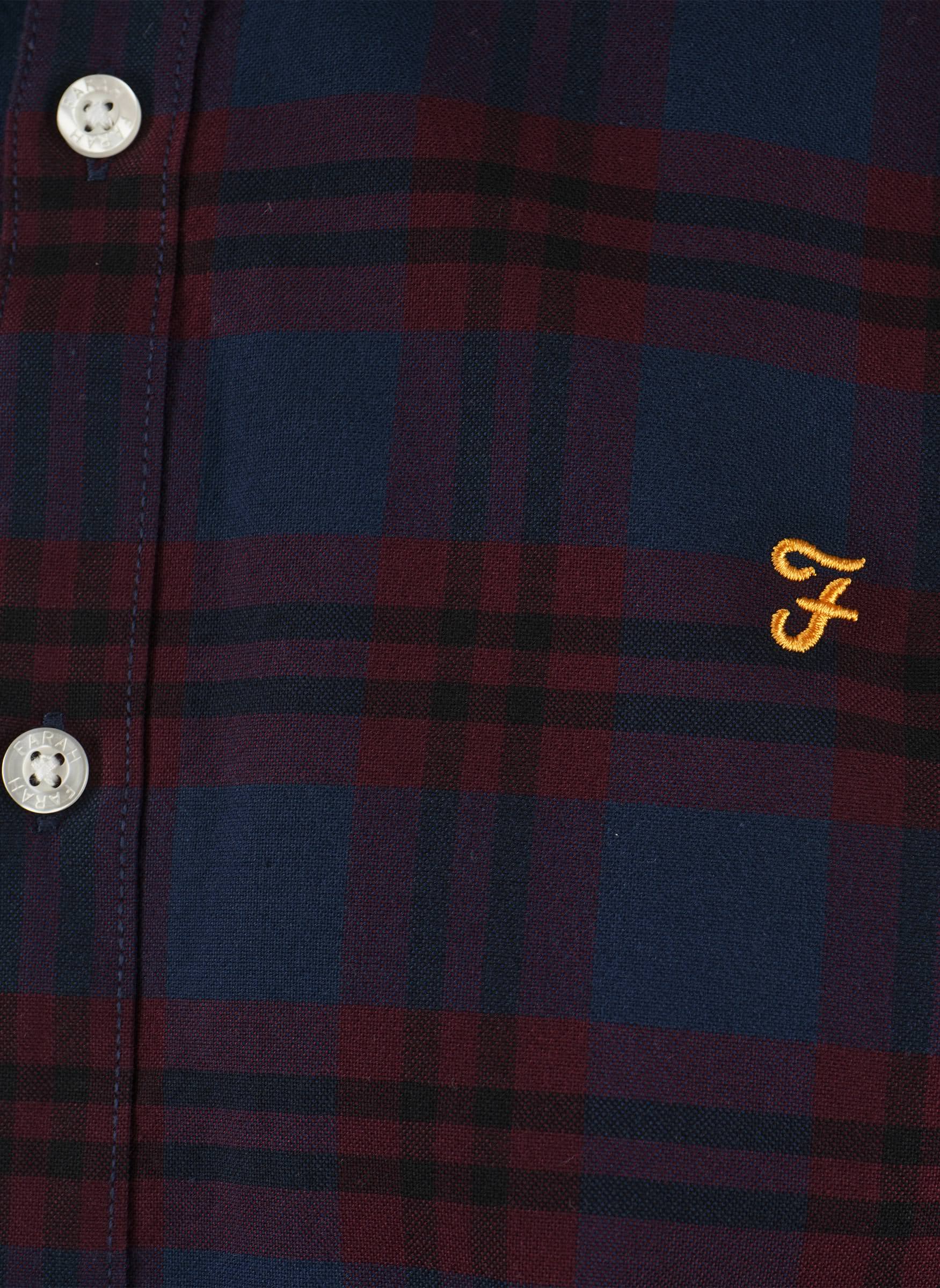 Brewer Check Slim Fit Hemd - Bordeaux - Image 4