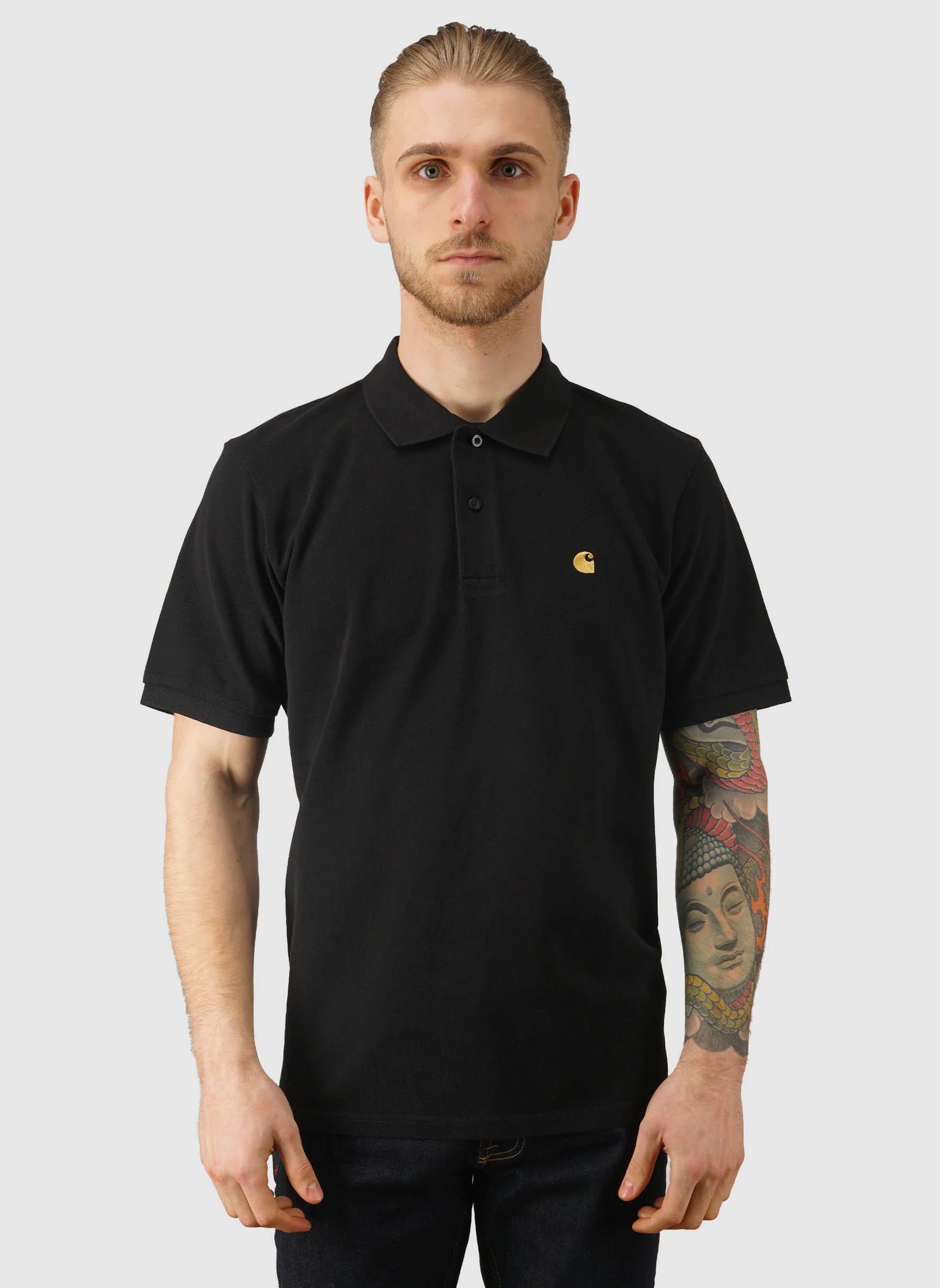 Chase Pique Polo - Black/Gold - Image 2
