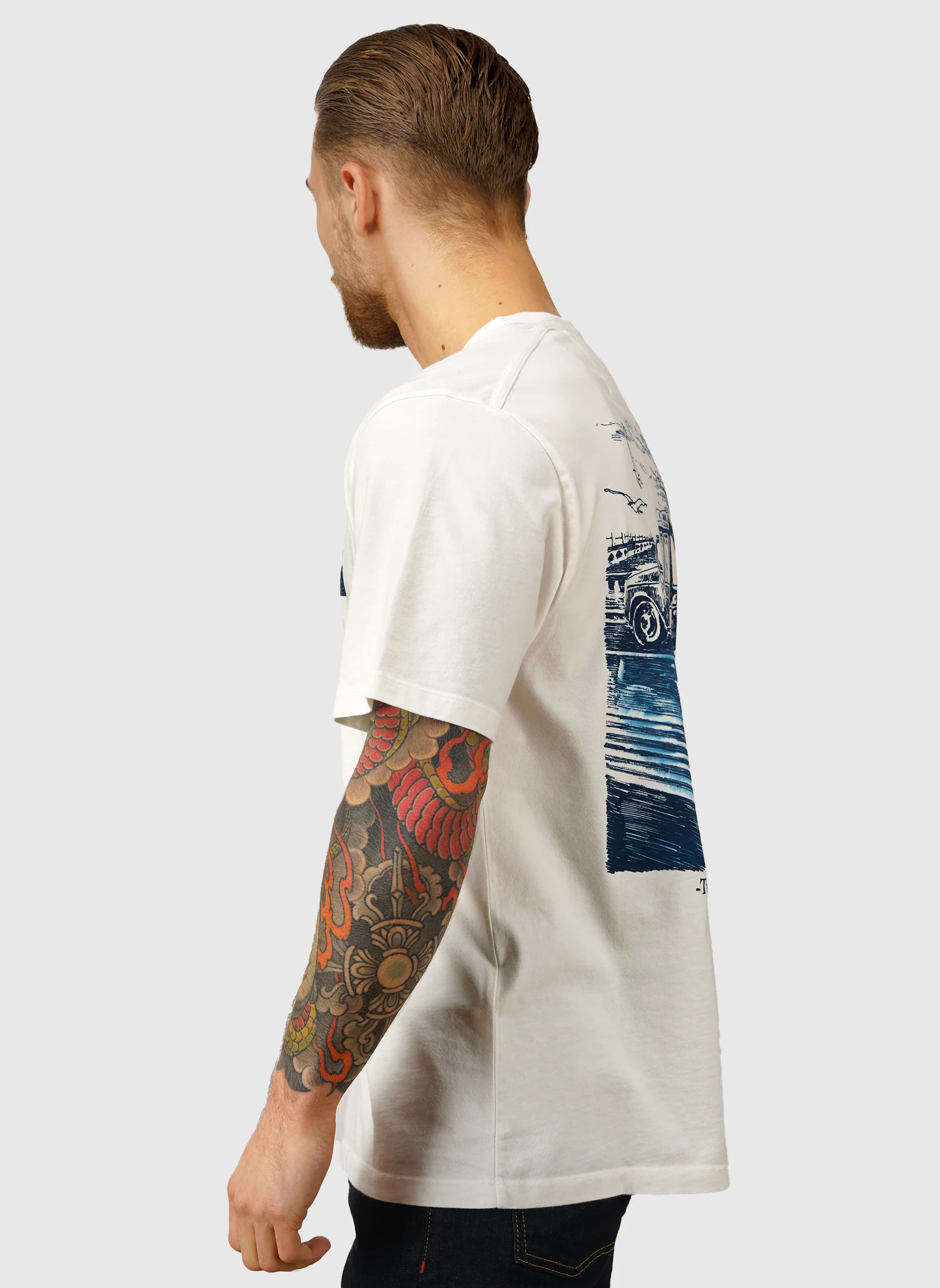 Chest Logo Jersey T-Shirt - Gauze White - Image 3
