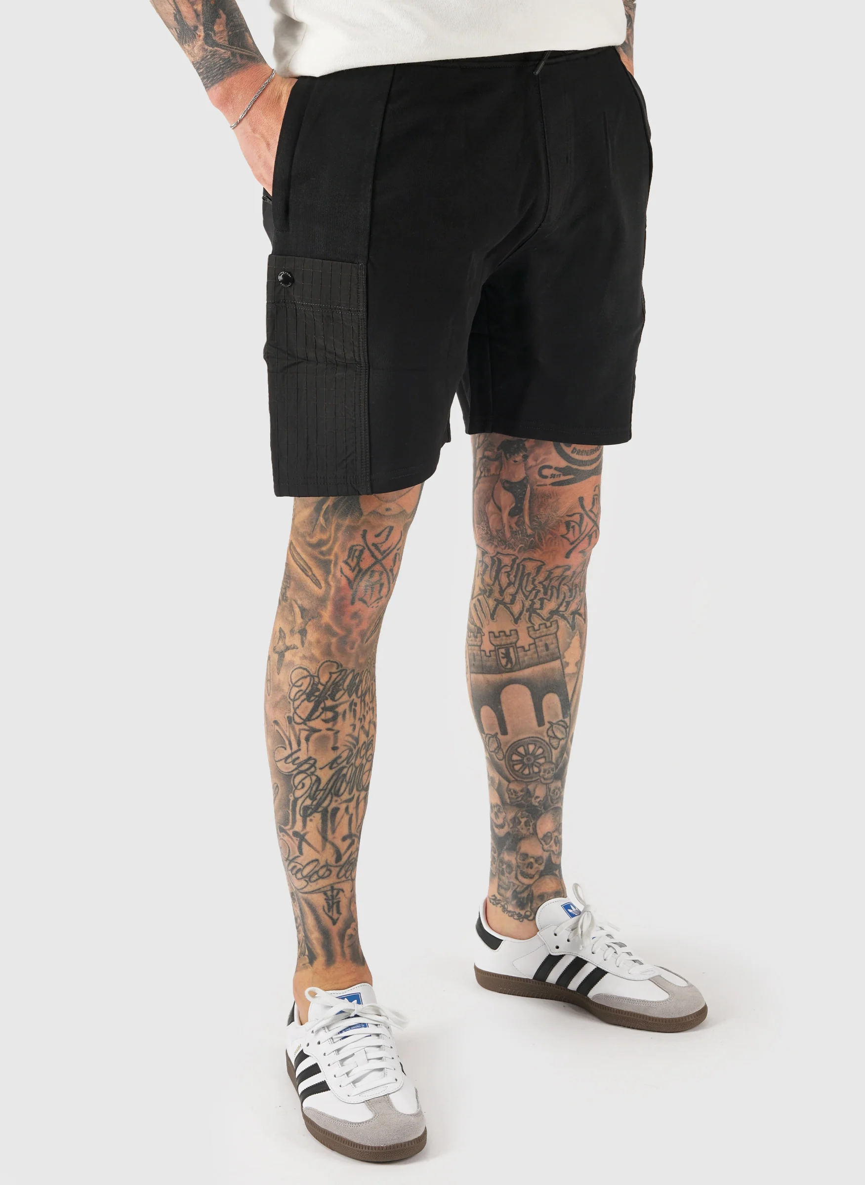 Chiyoda Ripstop Pocket Shorts - Black - Image 3