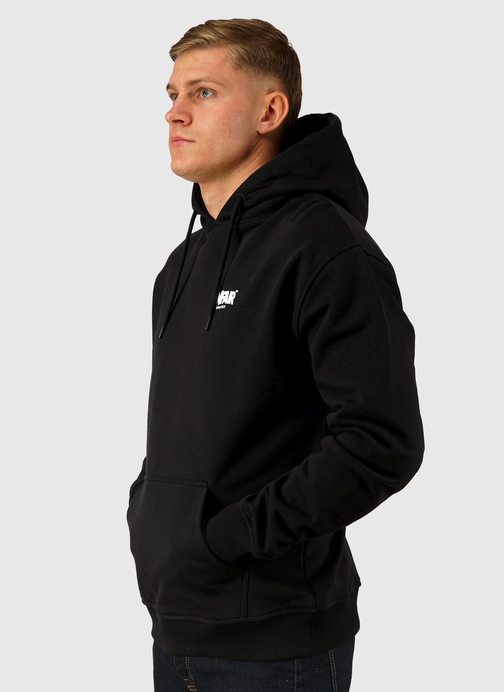 Classic Label Pocket Print DS Hoodie - Black - Image 2