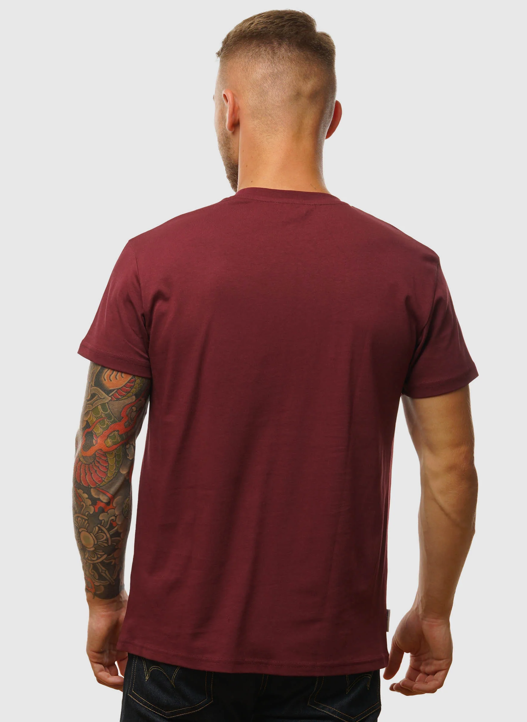 Classic Label T-Shirt - Burgundy - Image 3