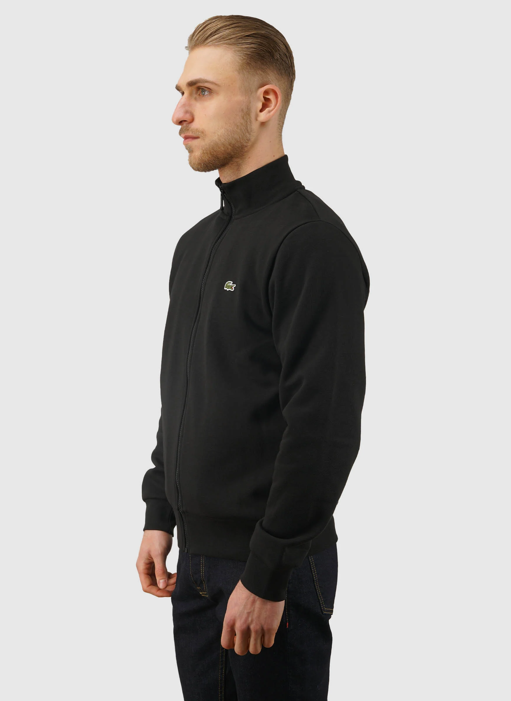 Classic Sweatshirt Jacket - Black - Image 3