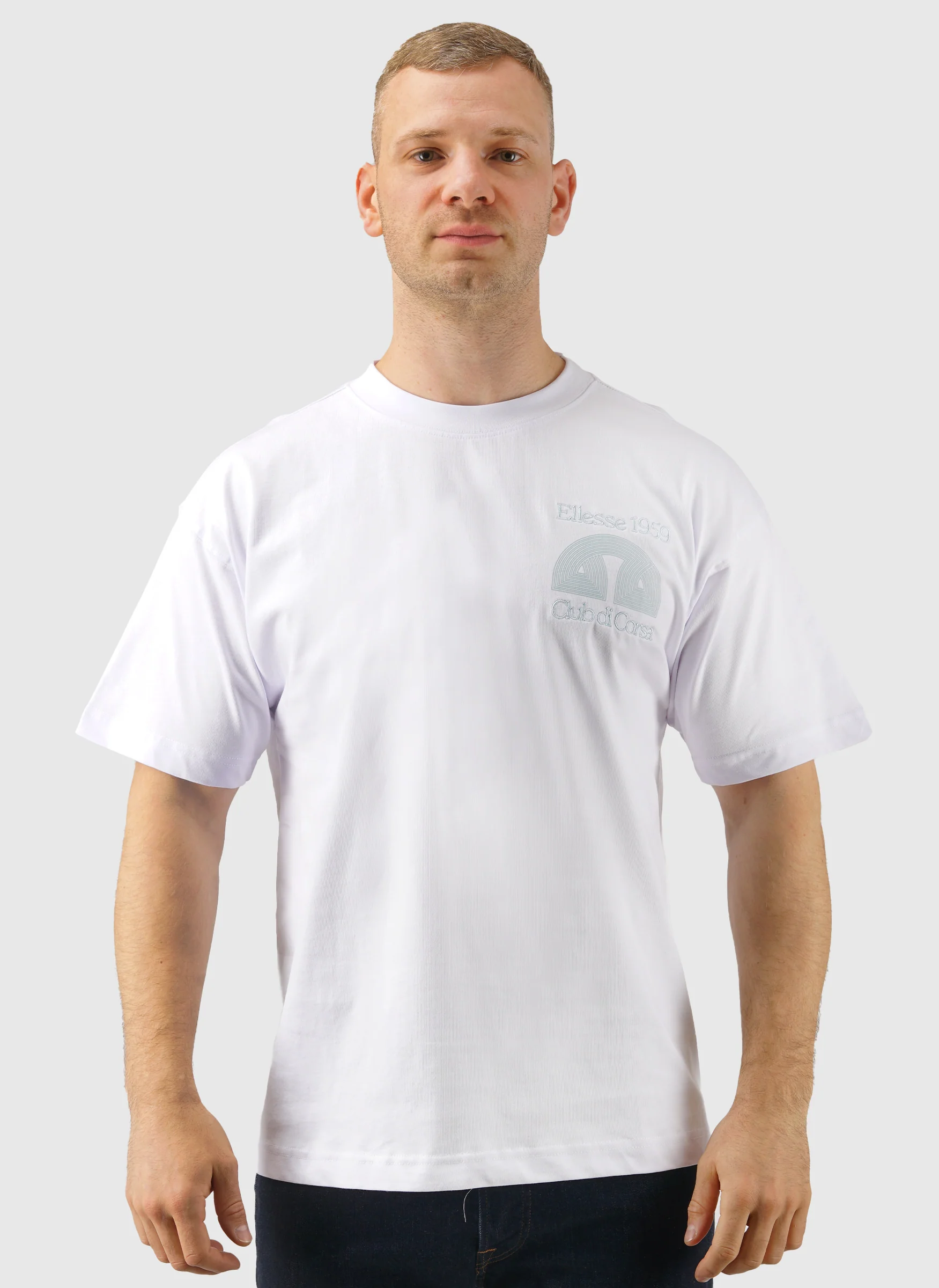 Club Di Corsa T-Shirt - White/Light Blue - Image 2