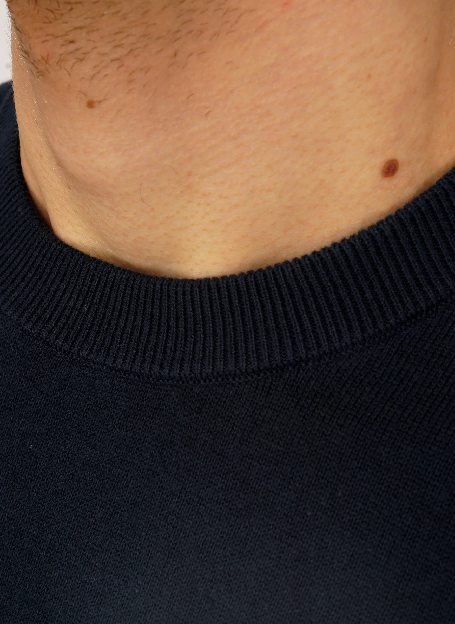Cotton Crew Neck Jumper - Dark Navy - Image 3