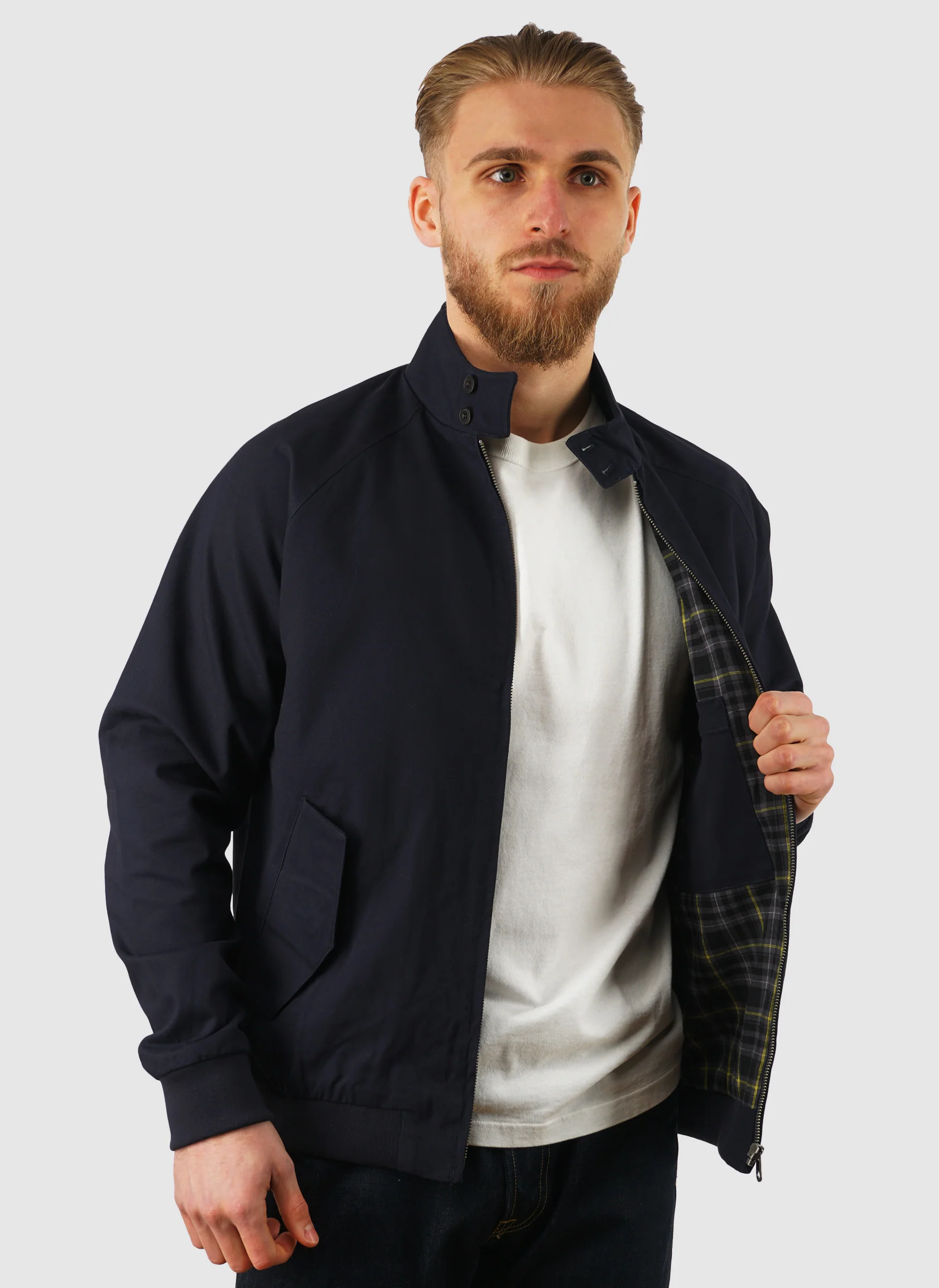 Cotton Harrington Jacket - Dark Navy - Image 3