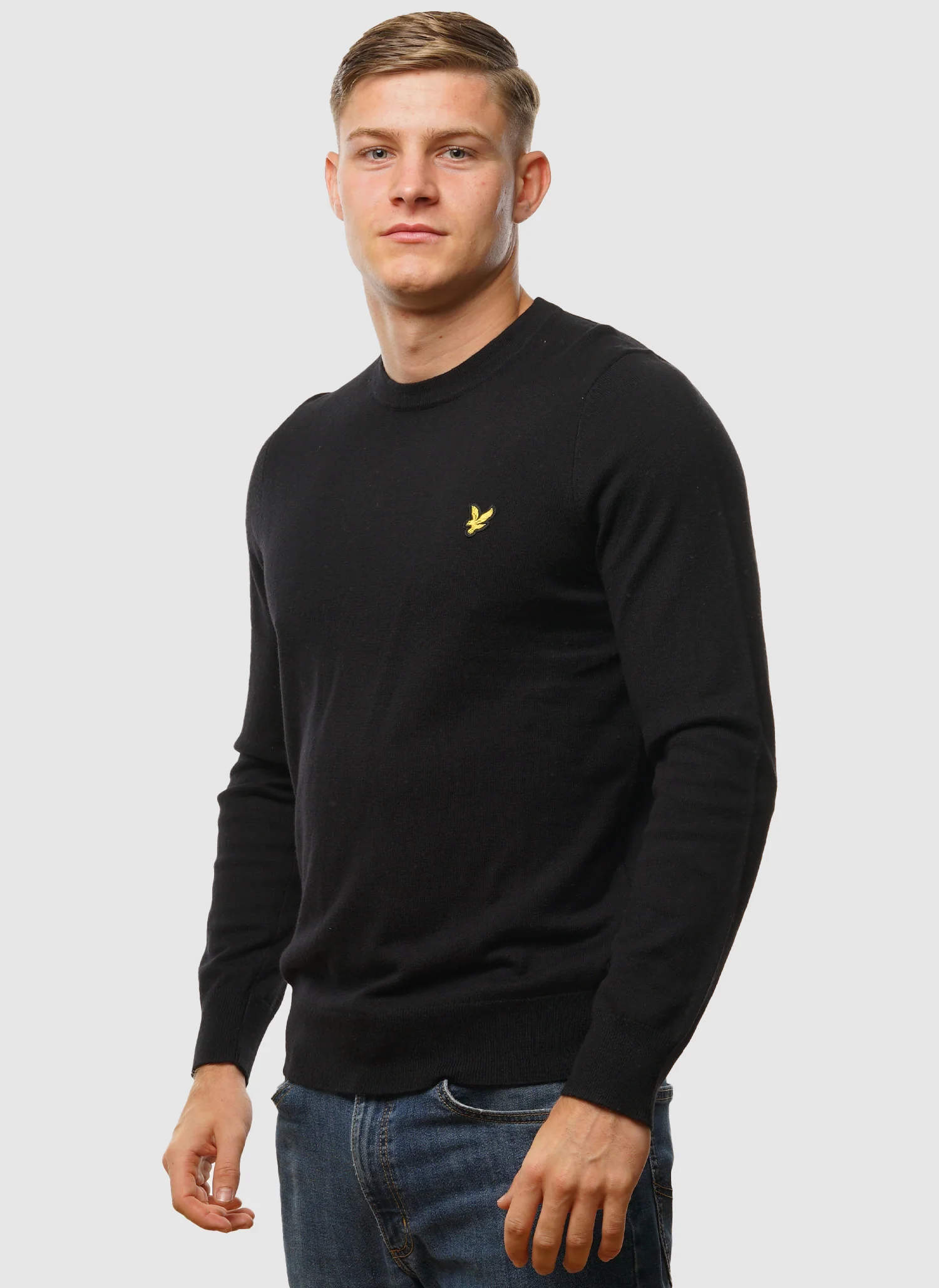 Cotton Merino 12gg Jumper - Jet Black - Image 3