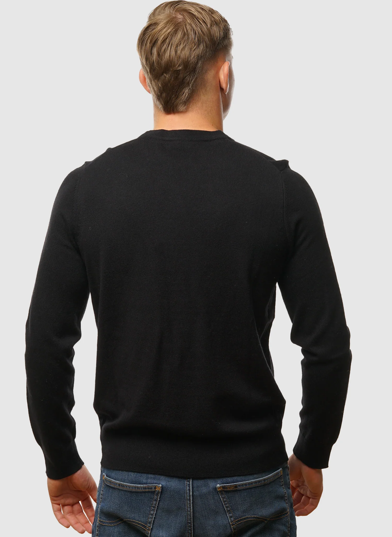 Cotton Merino 12gg Jumper - Jet Black - Image 4