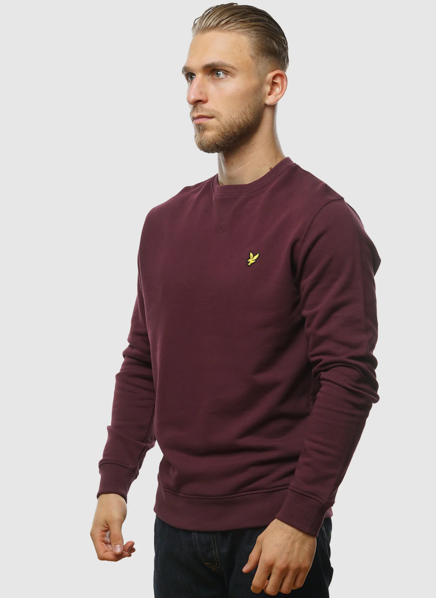Crew Neck Sweatshirt - Burgundy - Image 3
