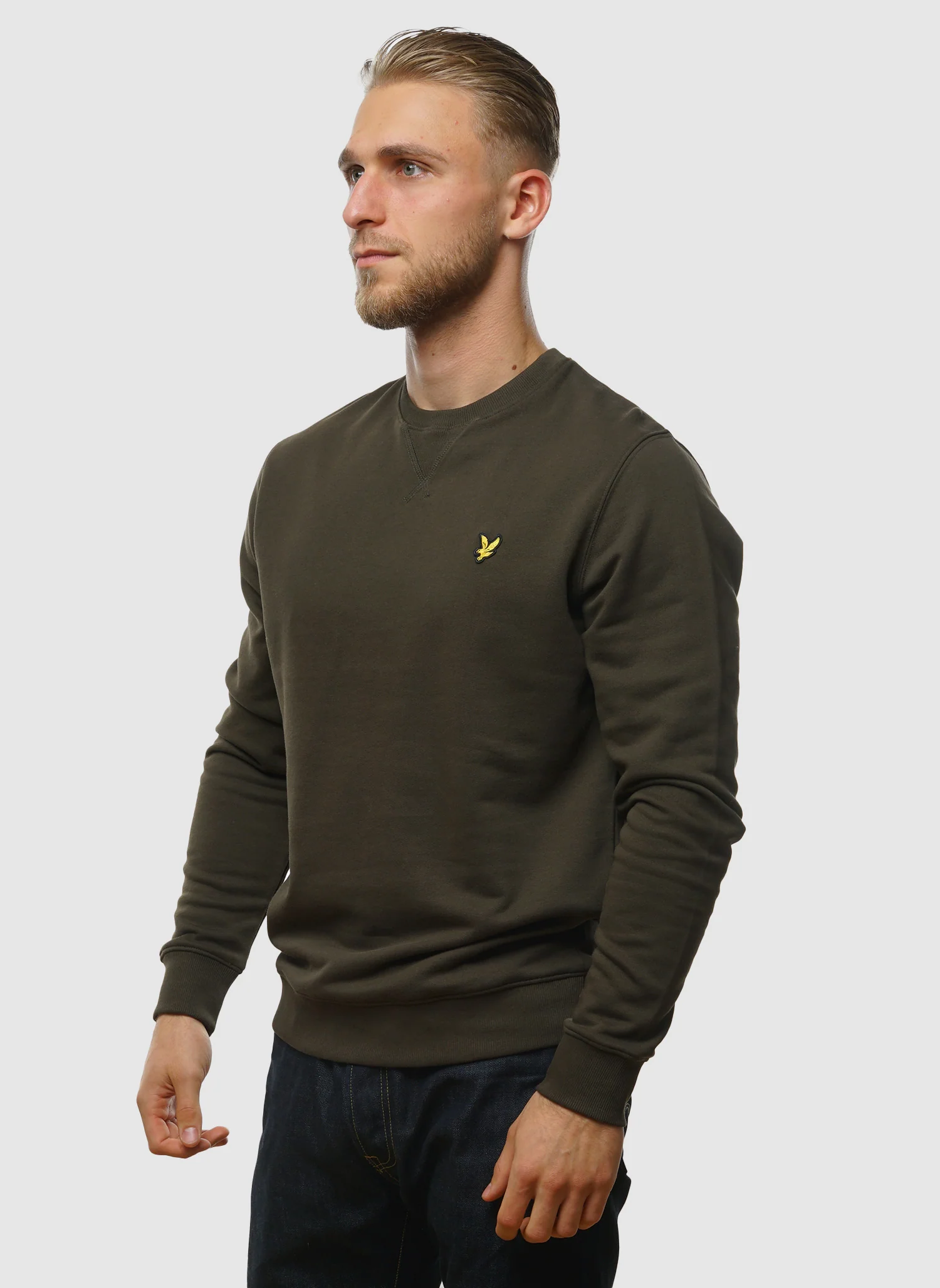 Crew Neck Sweatshirt - Olive - Image 2