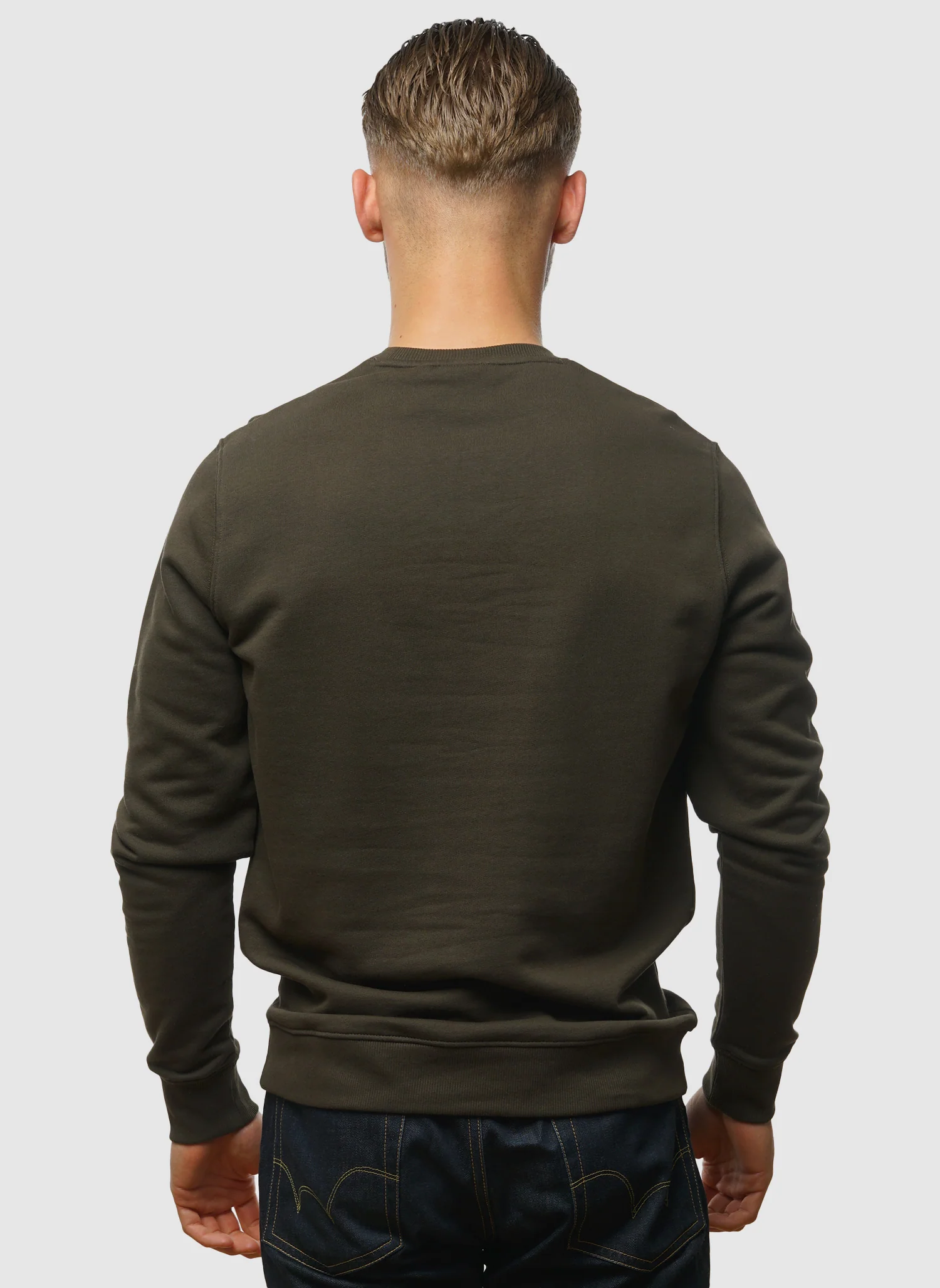Crew Neck Sweatshirt - Olive - Image 3