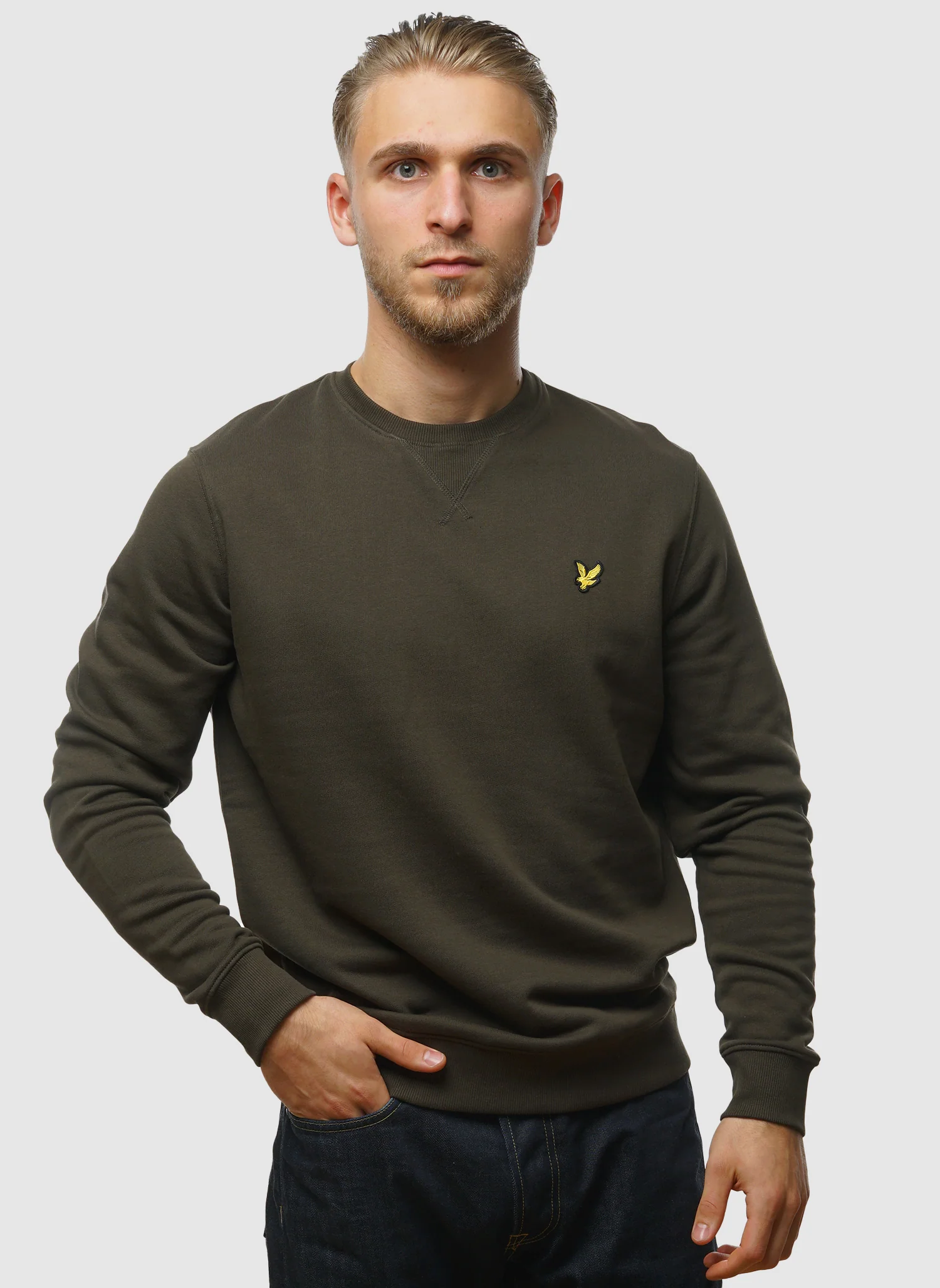 Crew Neck Sweatshirt - Olive - Image 4