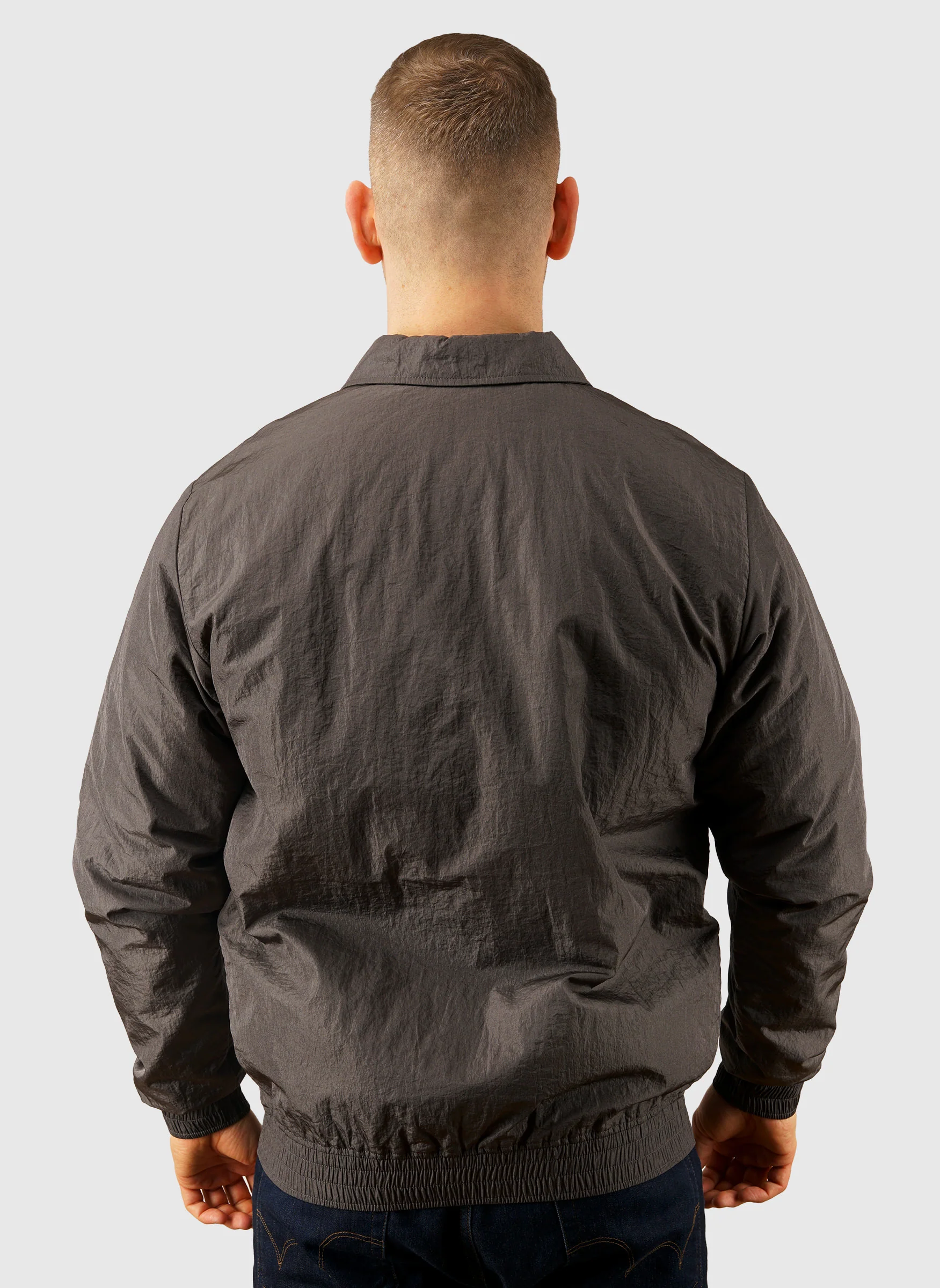Crushed Nylon Overshirt - Grey - Image 3