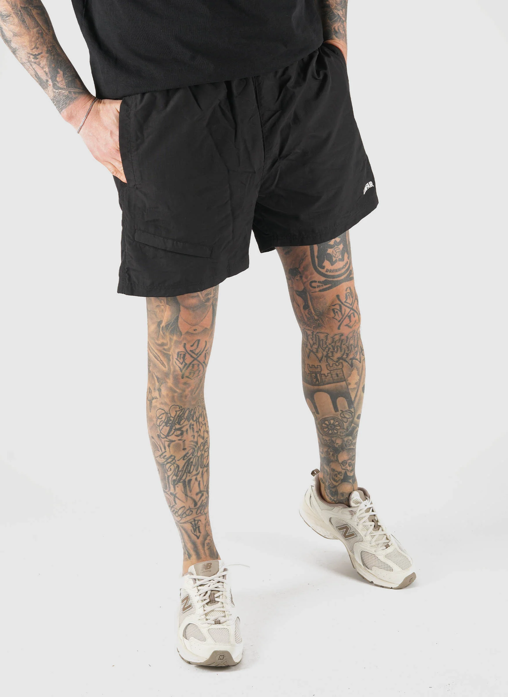 Curved Coin Pocket Shorts - Black - Image 2