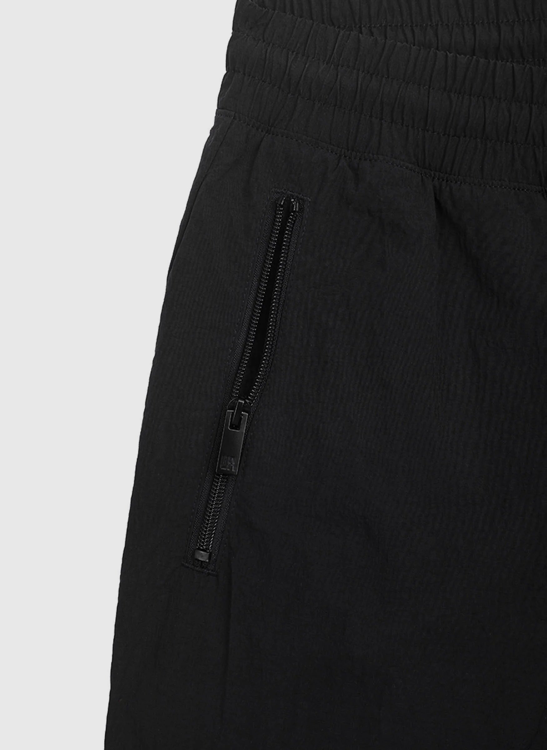 Curved Crushed Nylon Trackpants - Black - Image 3