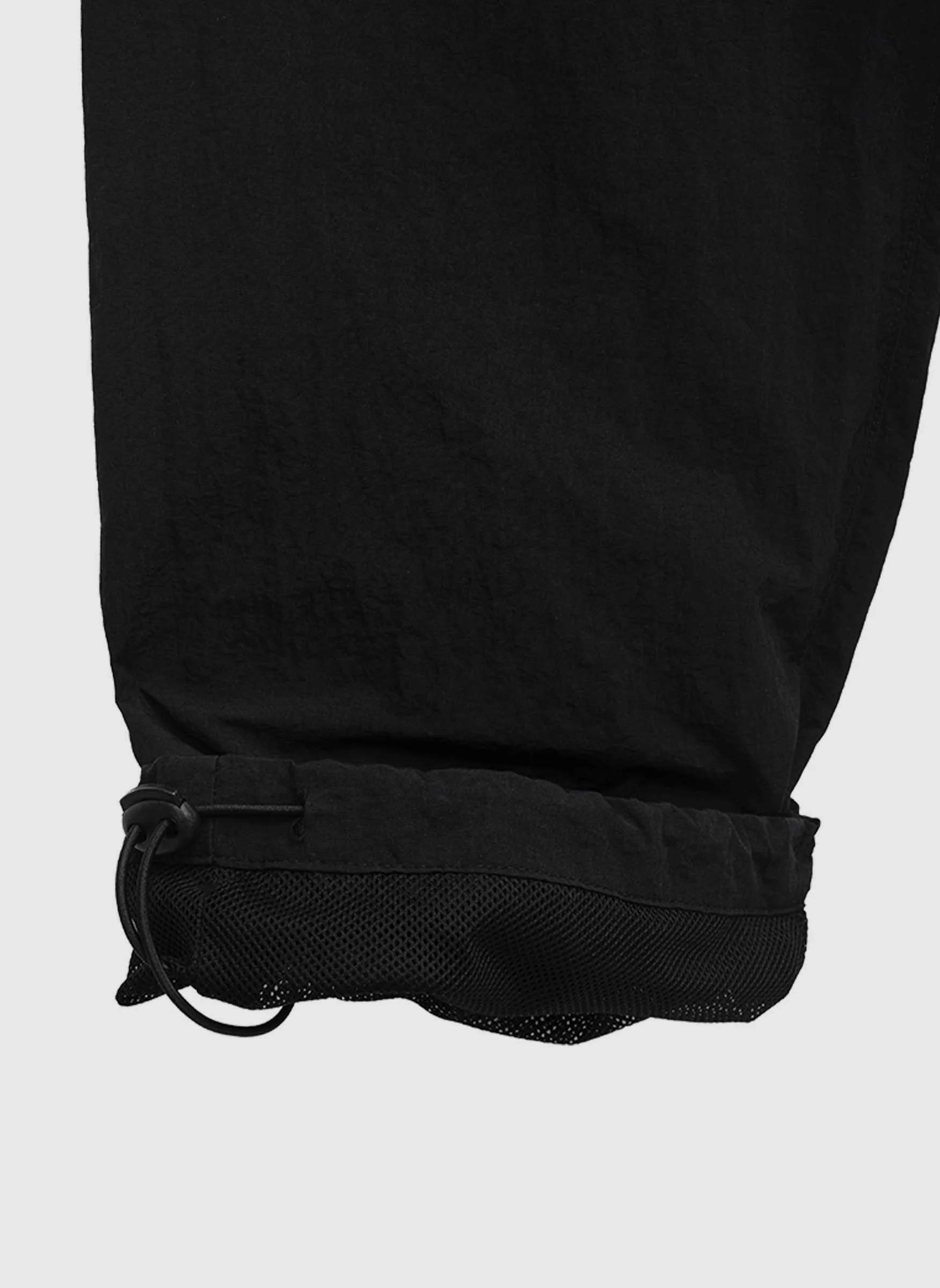 Curved Crushed Nylon Trackpants - Black - Image 4