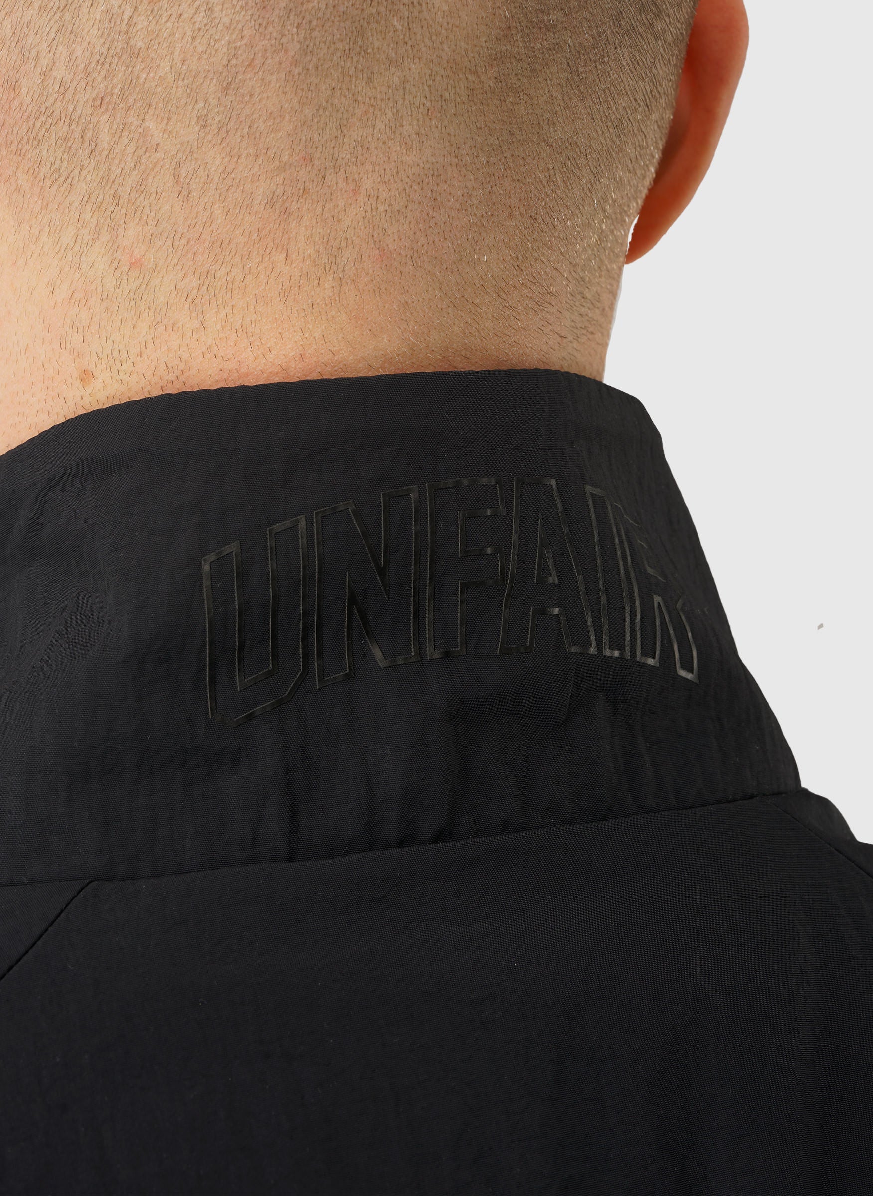 Curved Crushed Nylon Tracktop - Black - Image 4