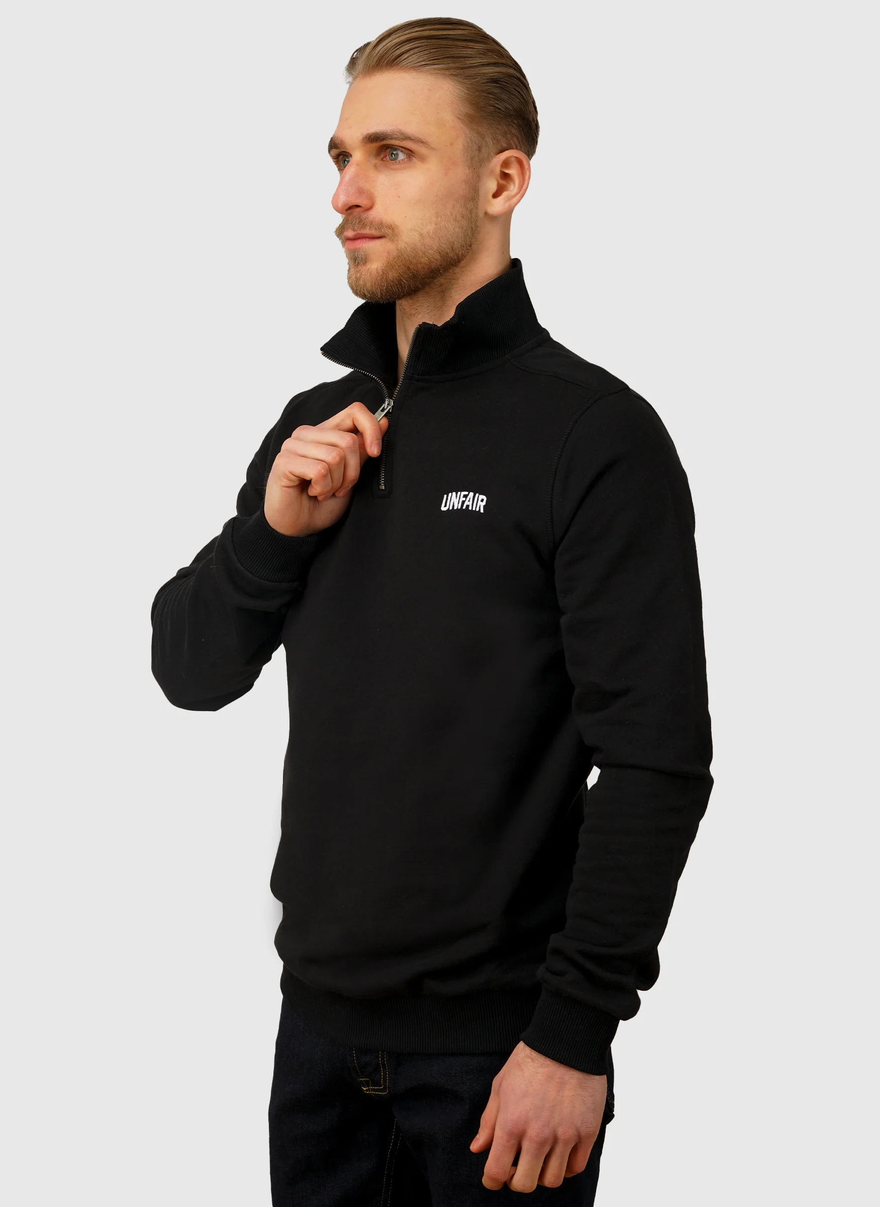 Curved Halfzip Sweatshirt - Black - Image 2