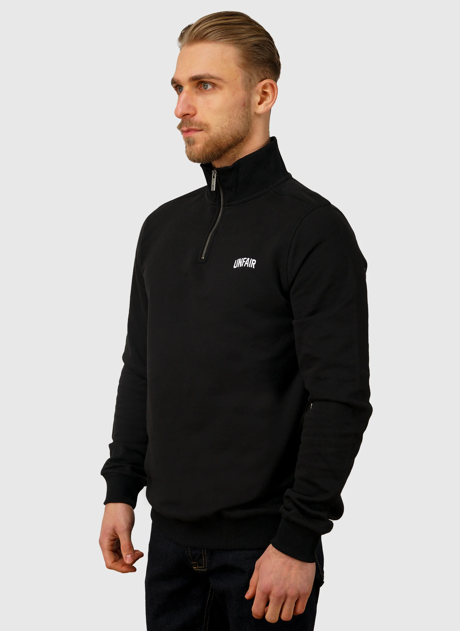 Curved Halfzip Sweatshirt - Black - Image 3