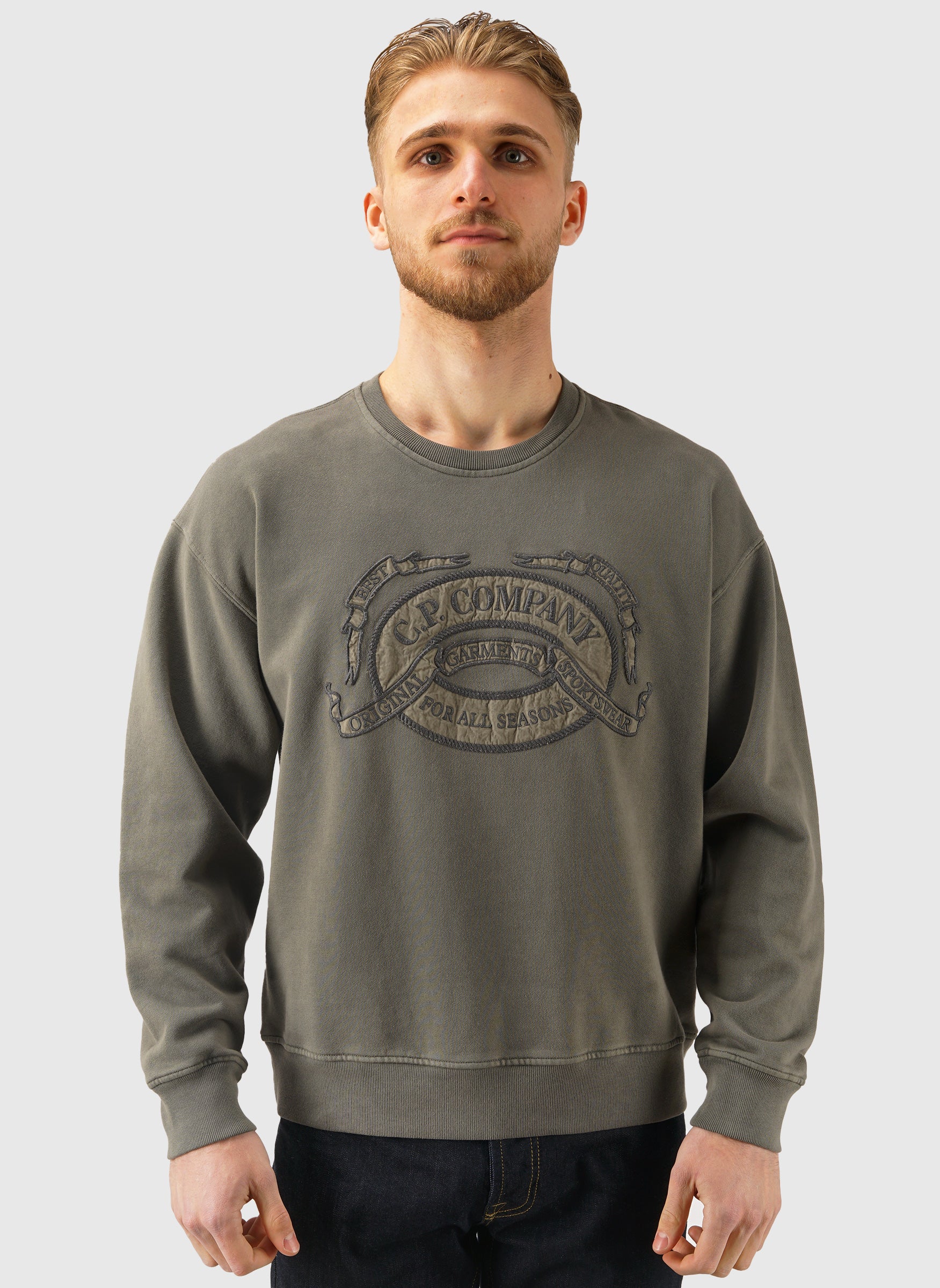 Diagonal Fleece Sweatshirt - Gunmetal - Image 2
