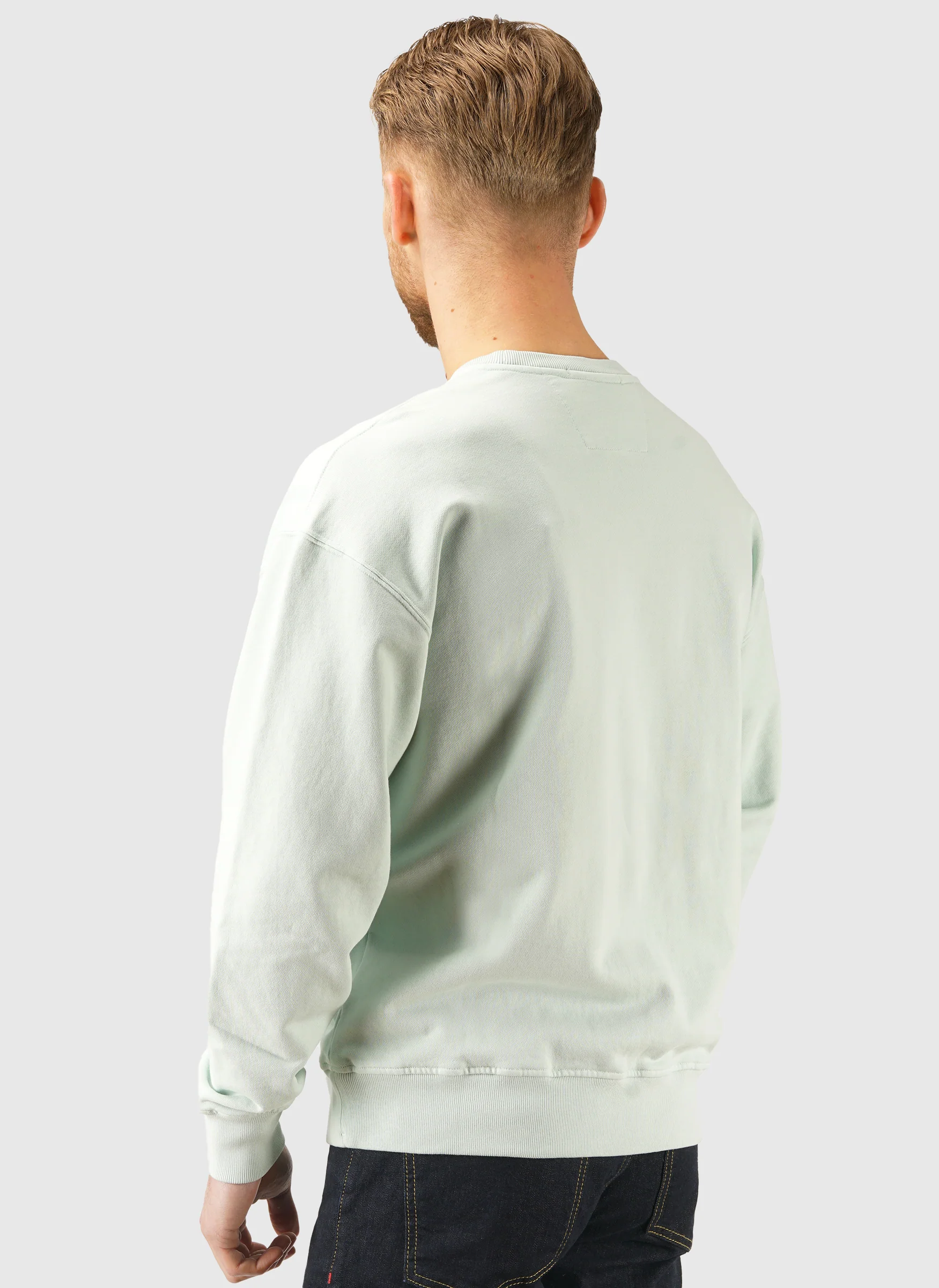 Diagonal Fleece Sweatshirt - Misty Blue - Image 3