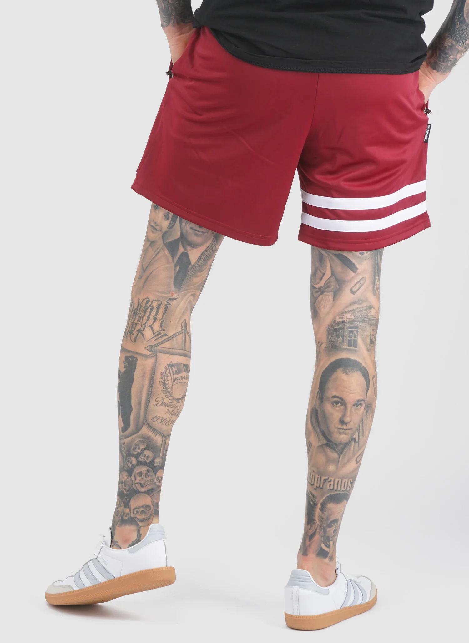 DMWU Athletic Shorts - Burgundy - Image 3
