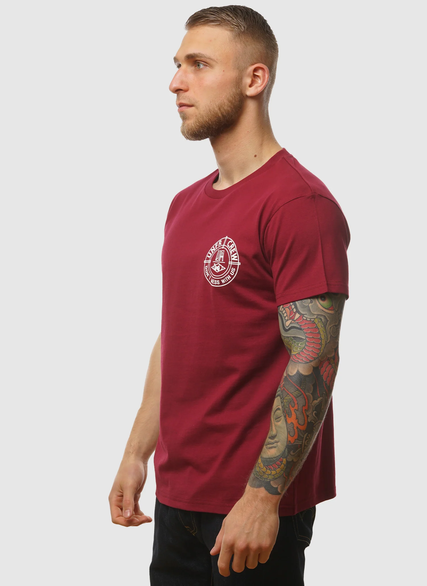 DMWU BP T-Shirt - Burgundy - Image 3