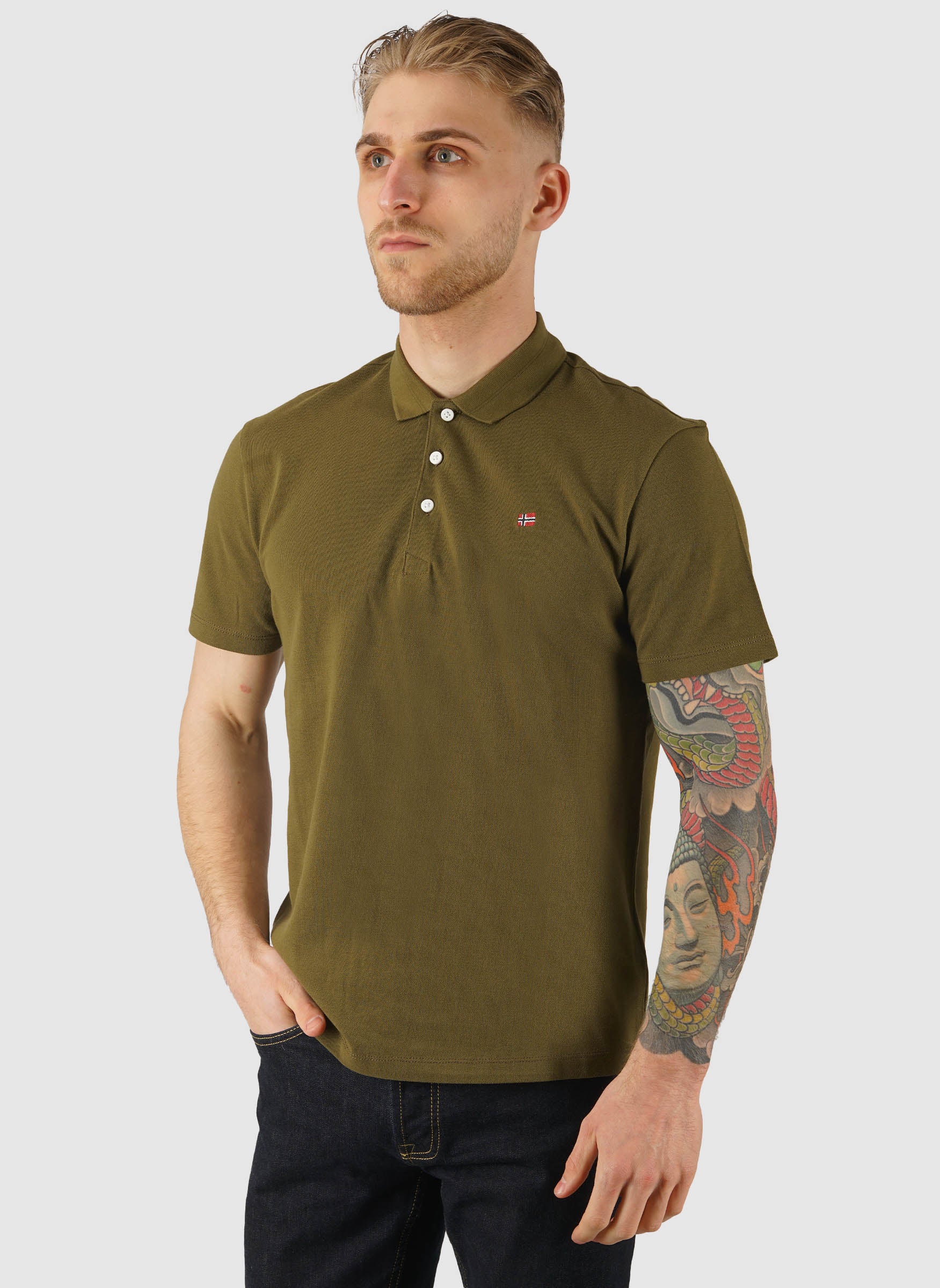 Ealis Polo Shirt - Dark Olive - Image 2