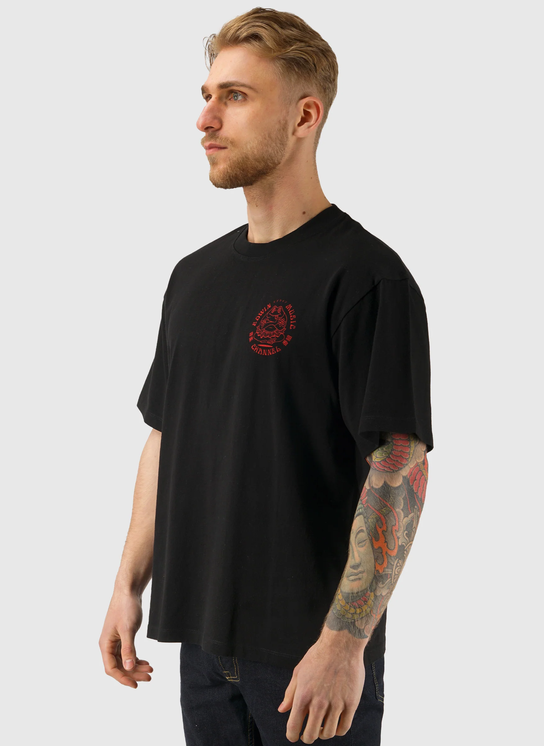 Edwin Music Channel T-Shirt - Black/Red - Image 3