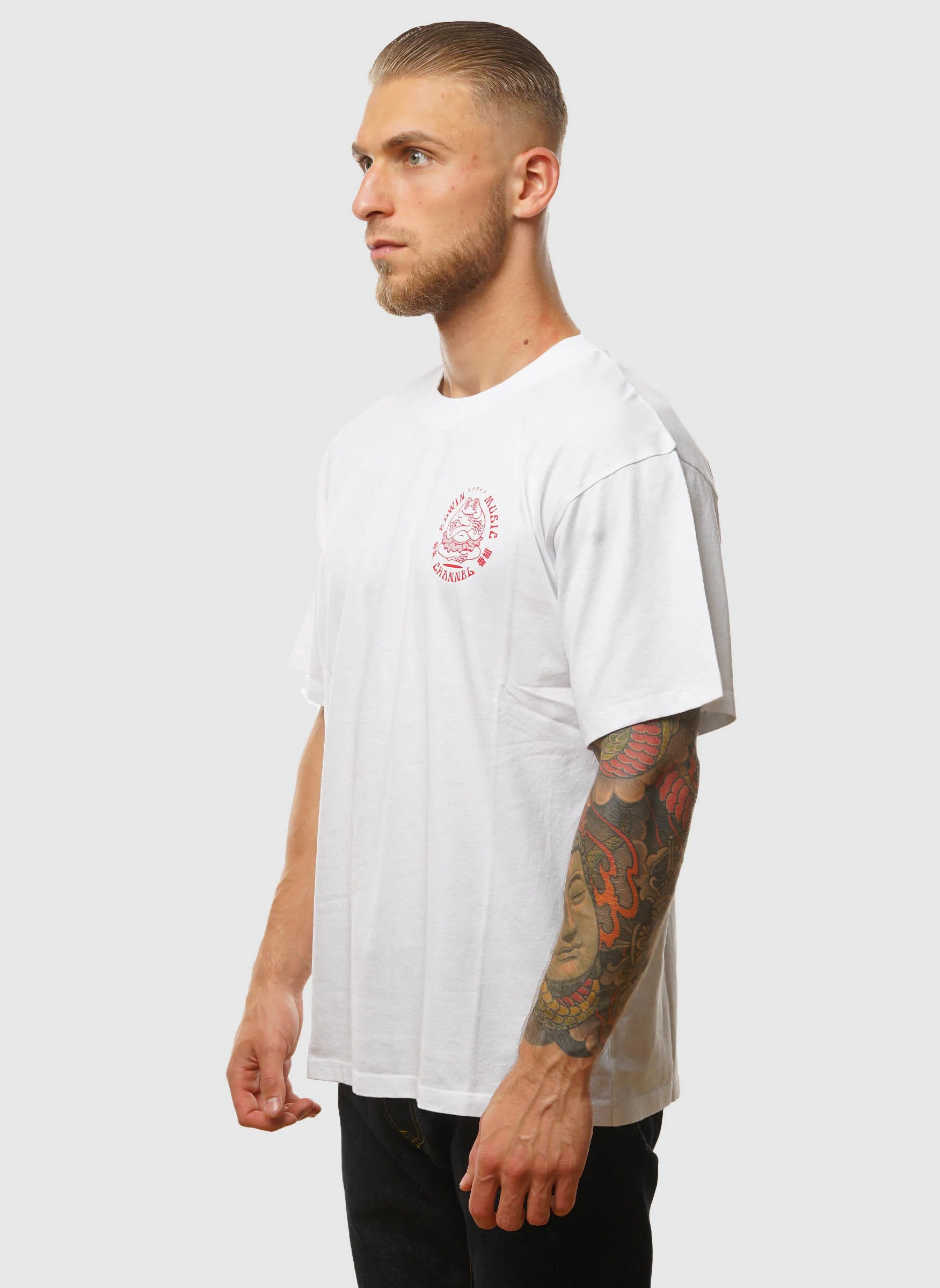 Edwin Music Channel T-Shirt - White/Red - Image 3