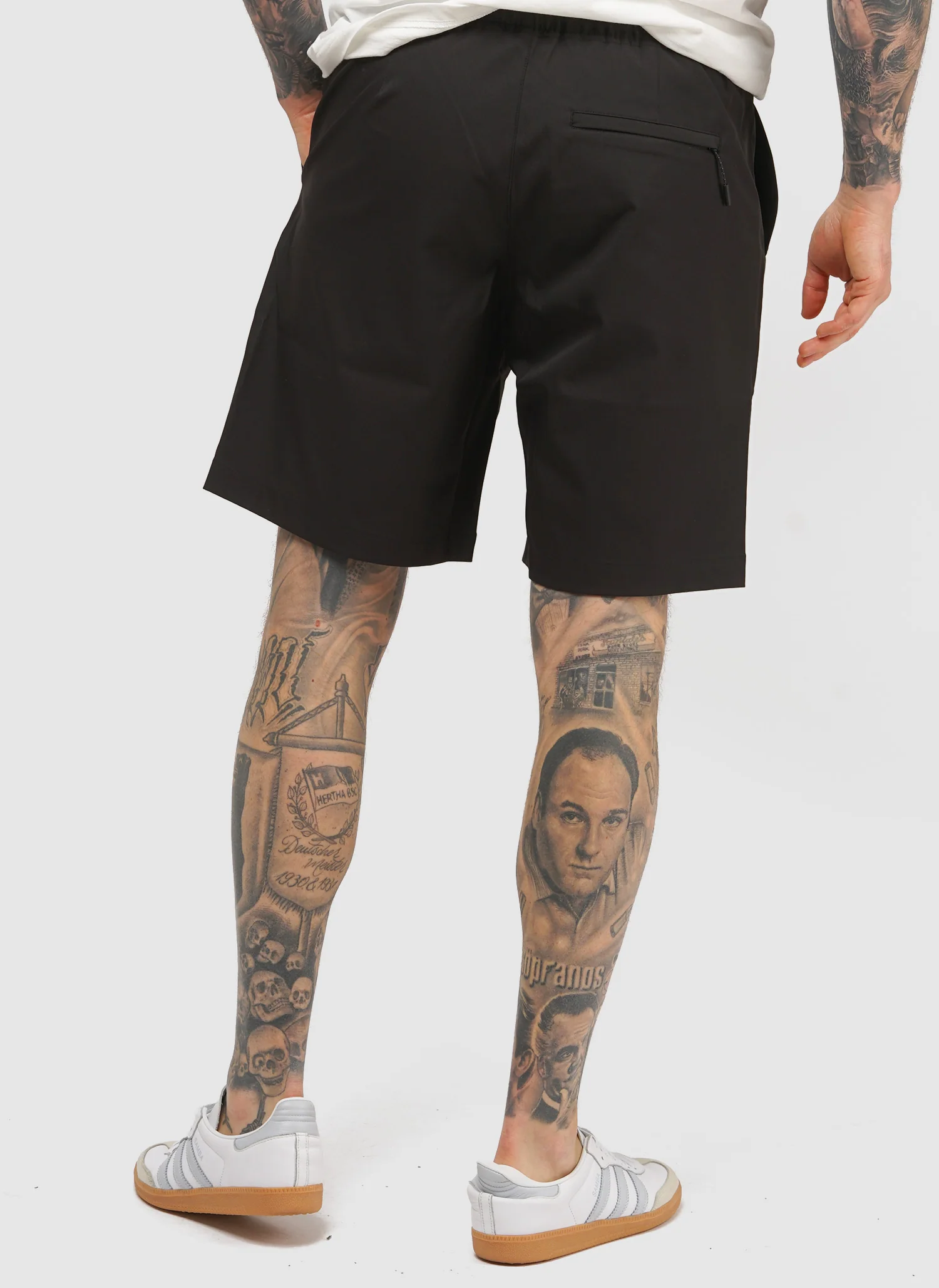 Ezra Fatigue Twill Shorts - Black - Image 3