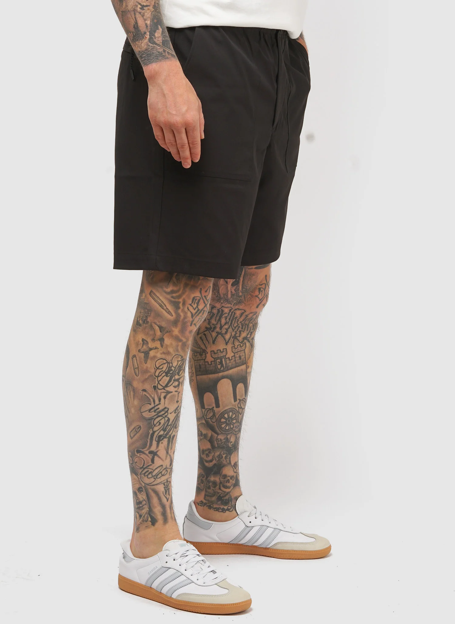 Ezra Fatigue Twill Shorts - Black - Image 4