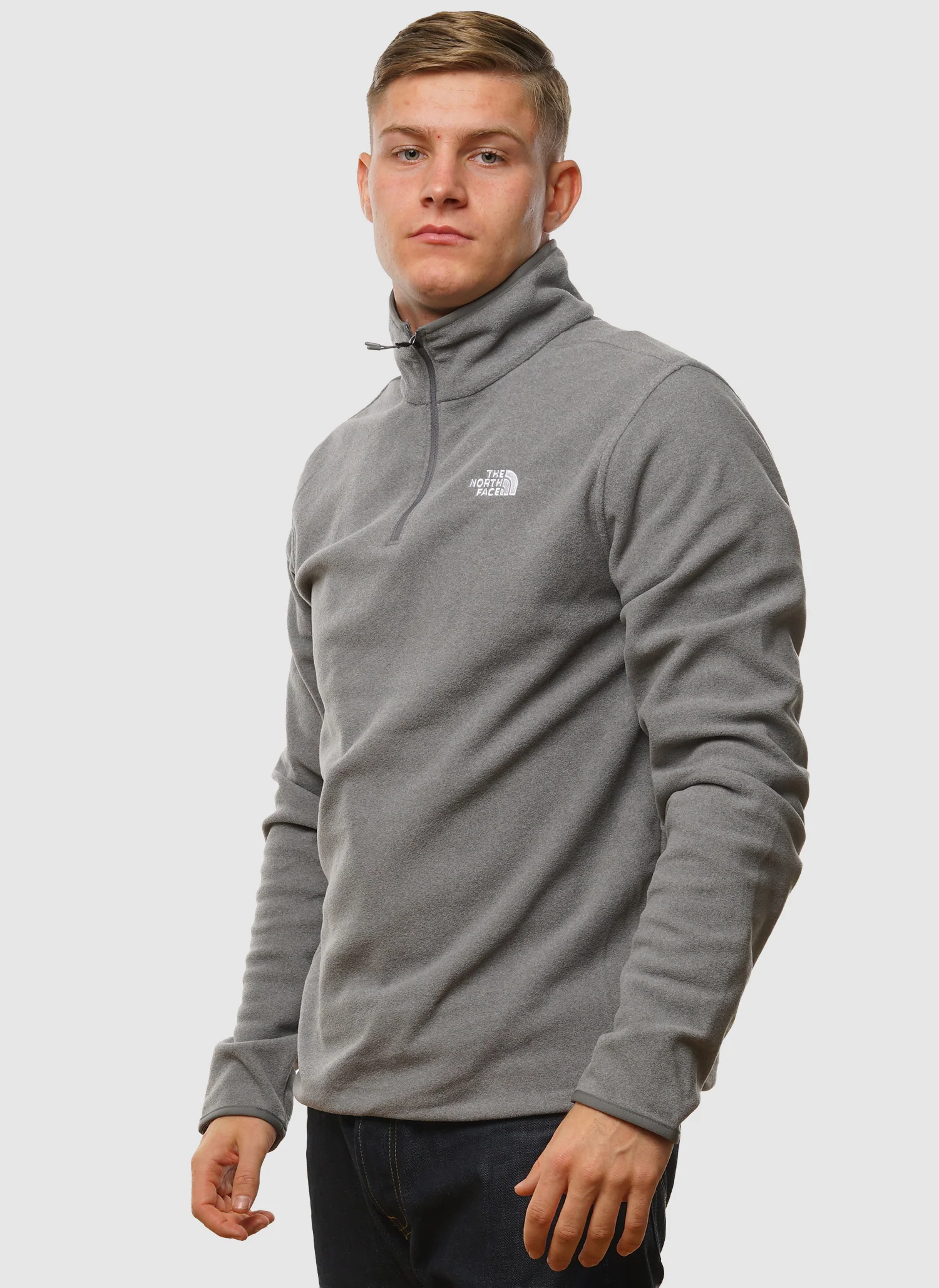Glacier Fleece 1/4 Zip Jacket - Mid Grey Heather - Image 2