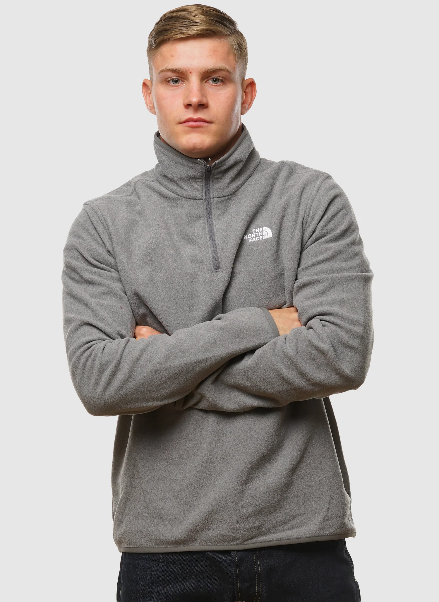 Glacier Fleece 1/4 Zip Jacket - Mid Grey Heather - Image 4